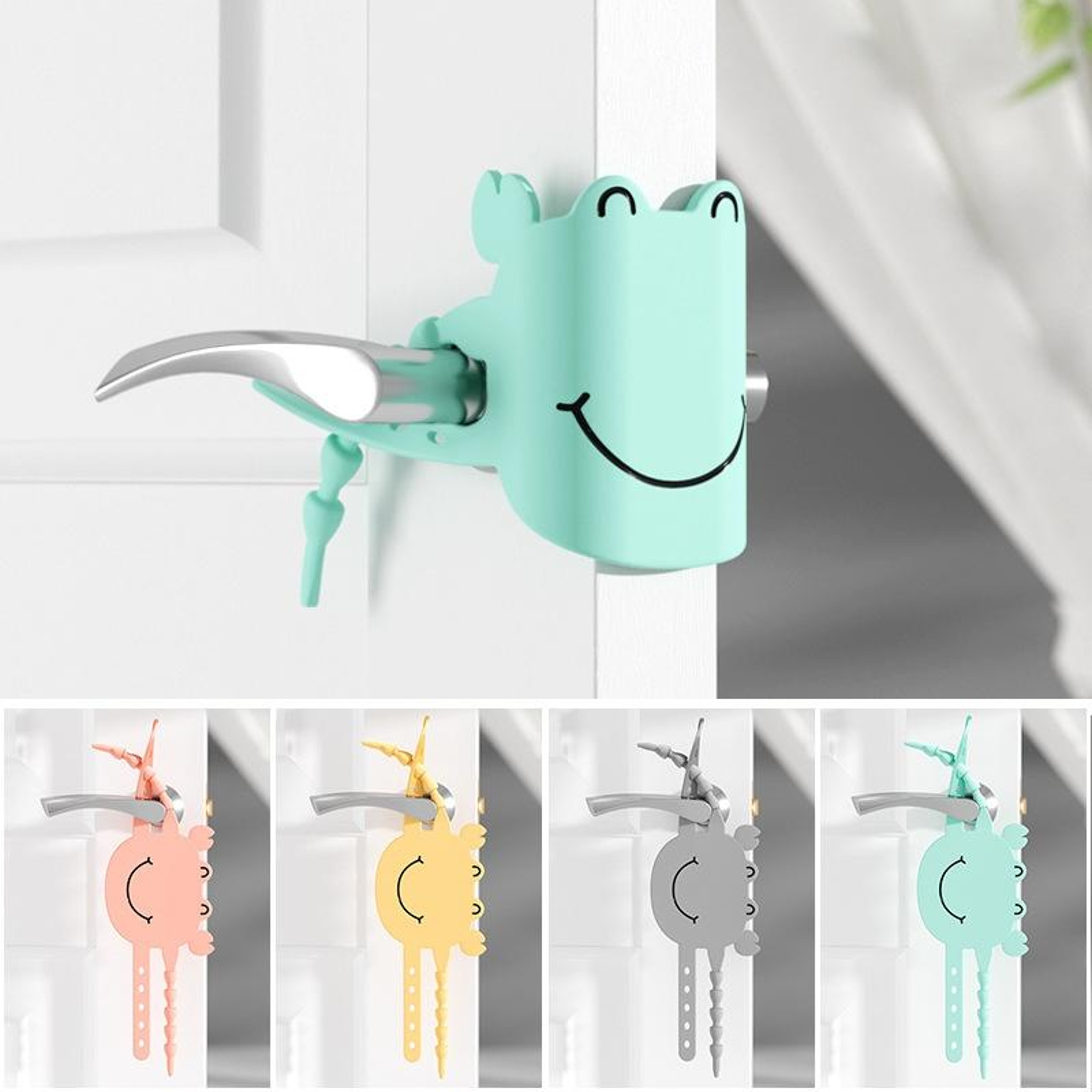 Cute Cartoon Silicone Door Lock Cover Silent Door Latch Silencer & Noise Reducing Buffer – view 2