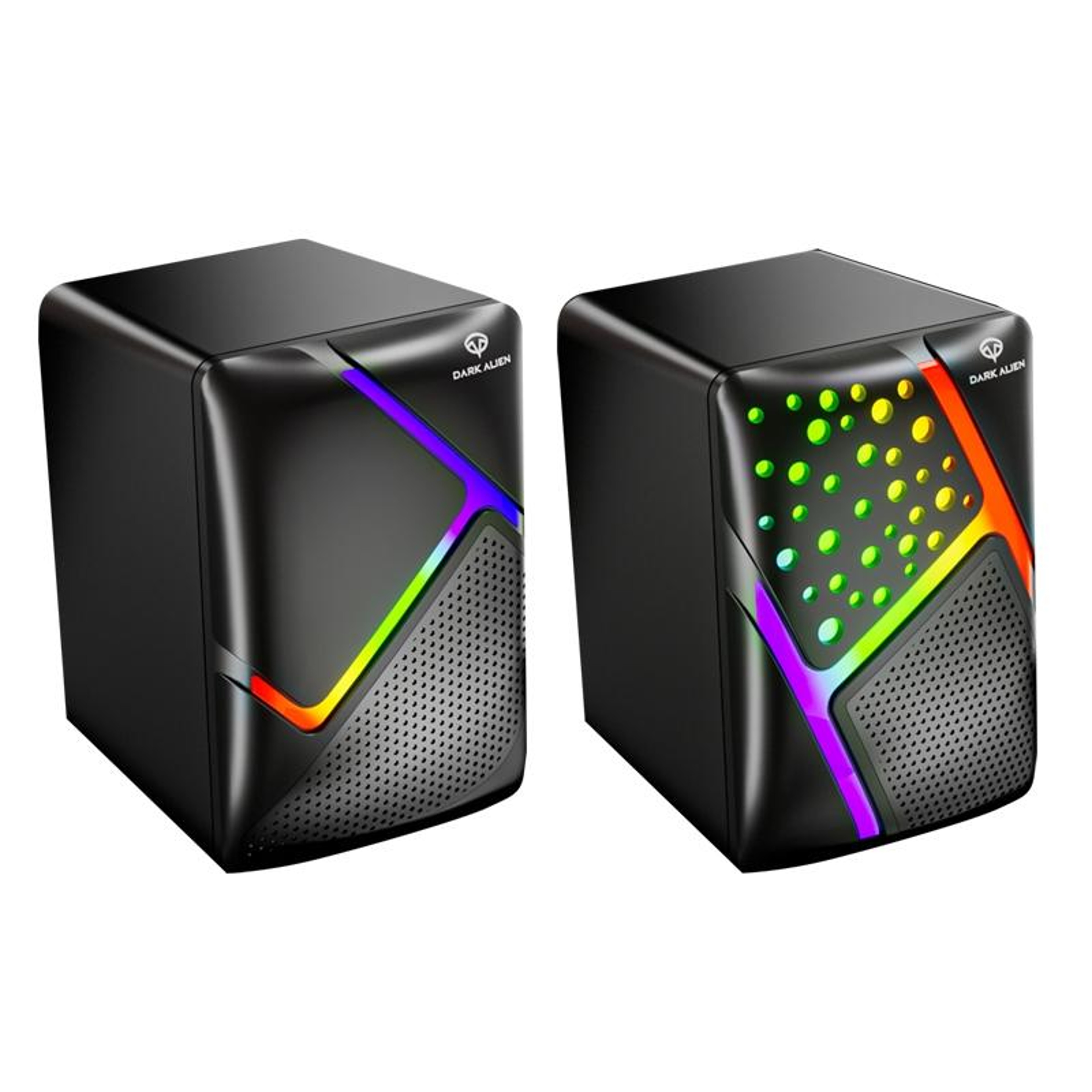 Dark Alien USB Computer Speakers With RGB Lights  Stereo Bass Sound 2