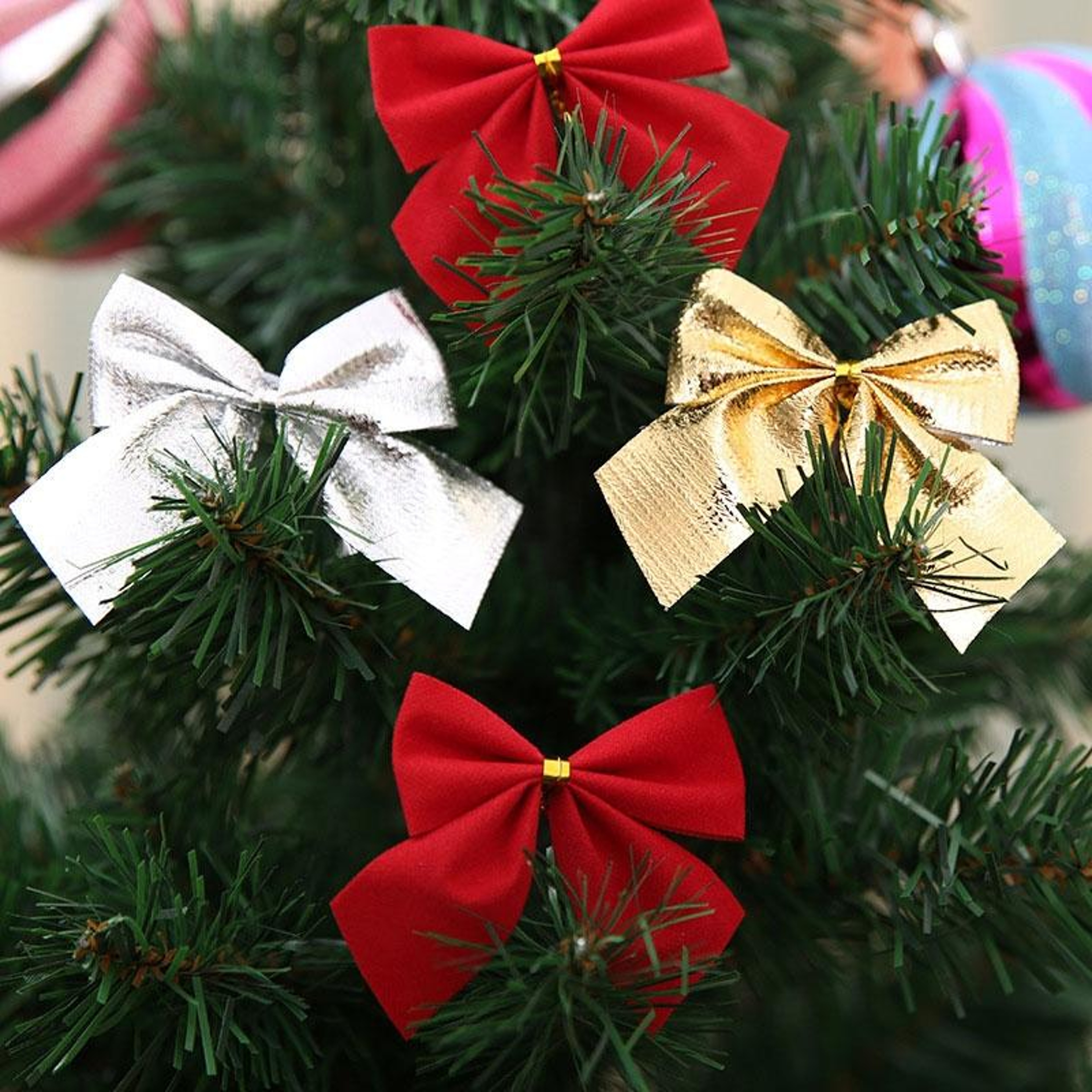 Luxury Christmas Tree Bows Flocked Velvet Holiday Decoration For Festive Tree Decor 7