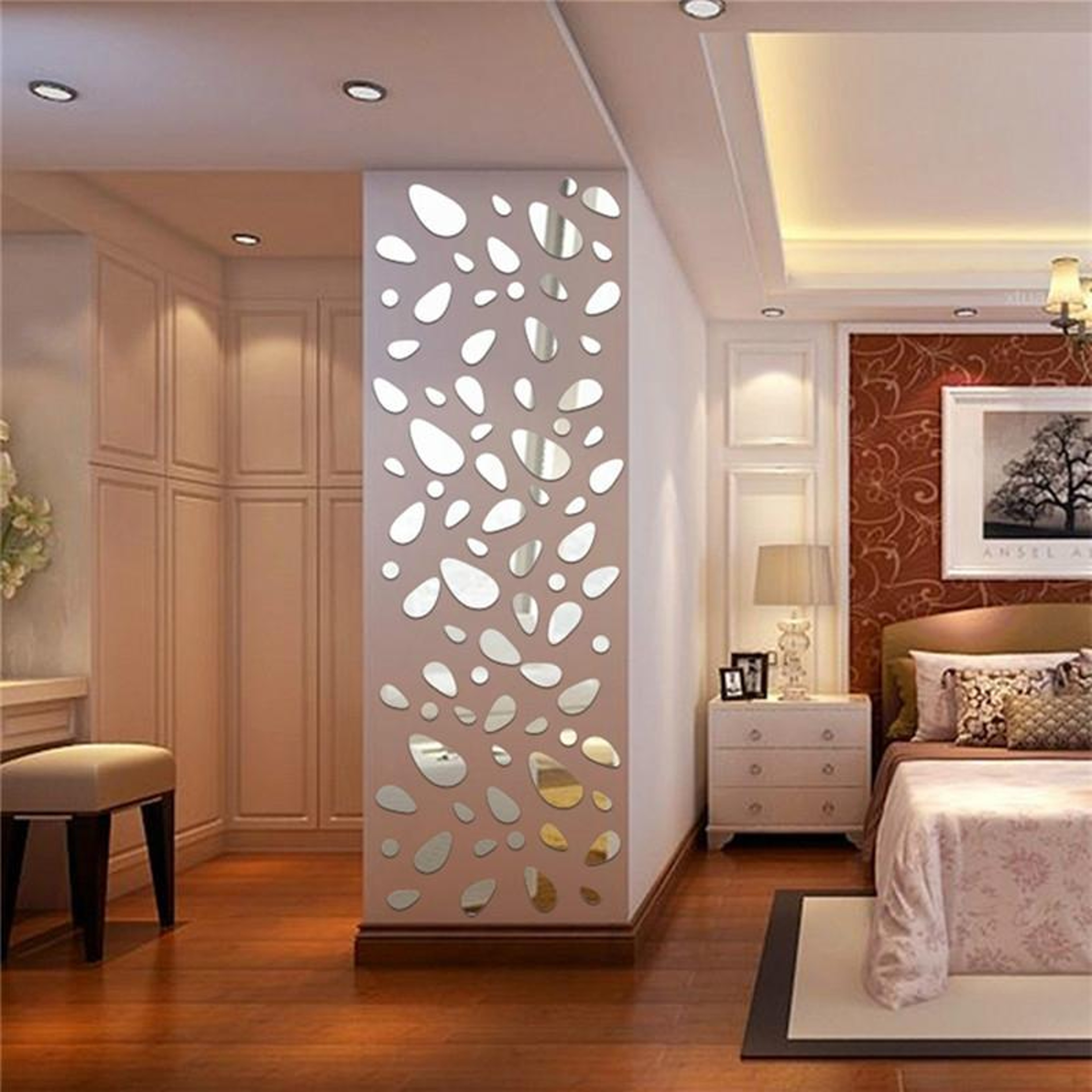 Modern Mirror Wall Sticker Removable Acrylic Mirror Wall Decor for Living Room Bedroom TV Background – view 8