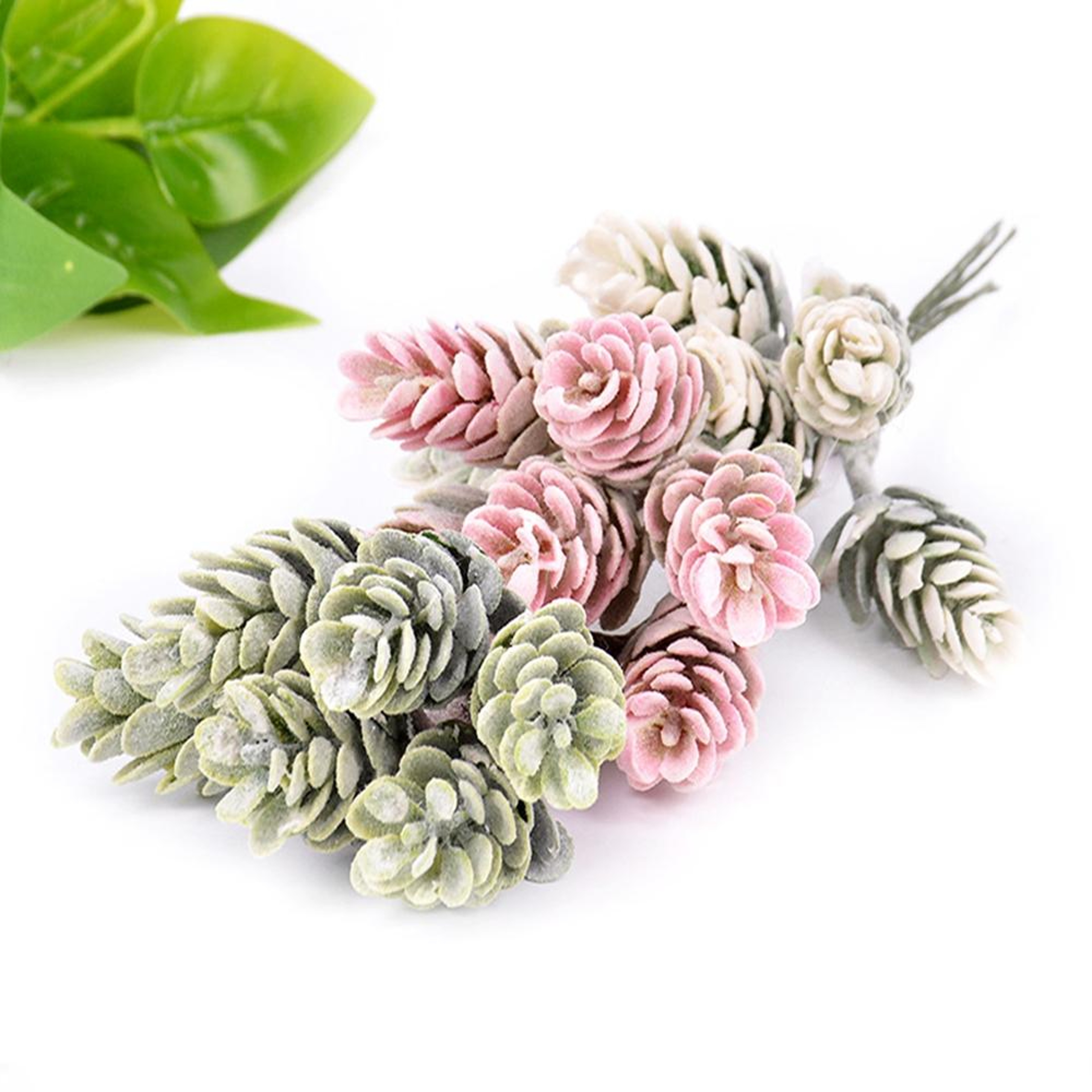 Rustic Artificial Flower Bouquet With Pine Cones For Wedding  Christmas Floral Decor 1