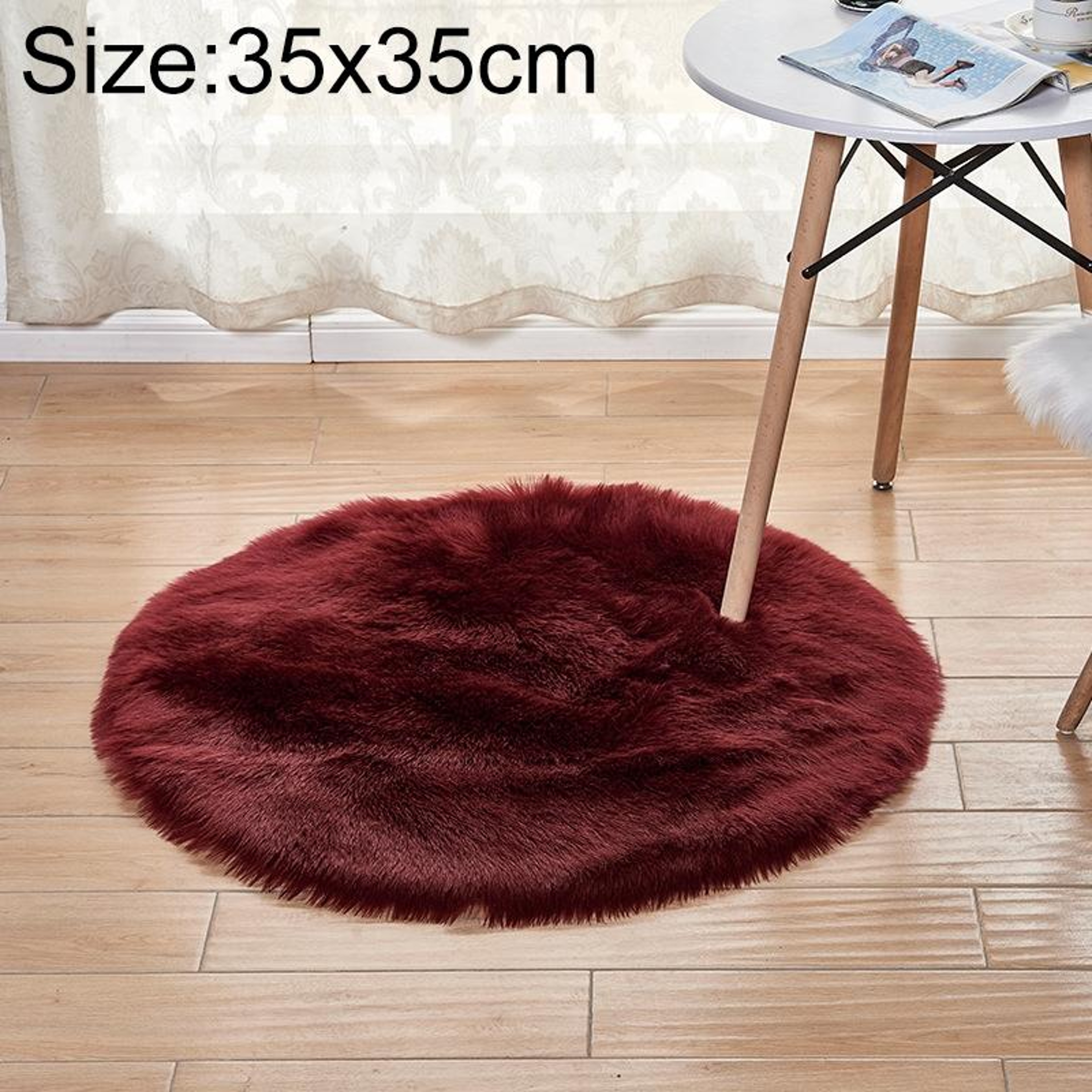 Luxury Round Area Rug Soft Plush Rug Faux Fur Shag Carpet for Living Room Bedroom Decor – view 10