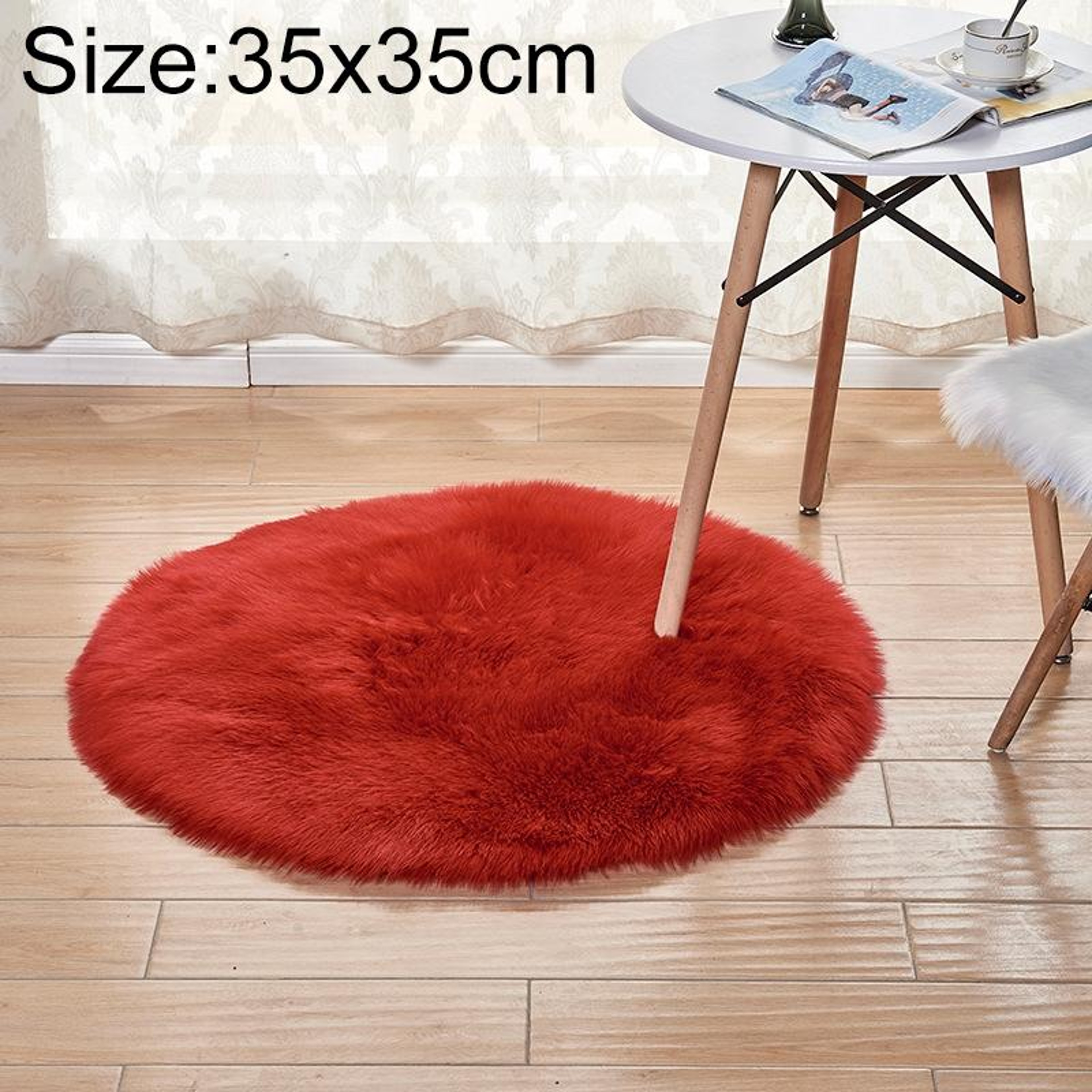 Luxury Round Area Rug Soft Plush Rug Faux Fur Shag Carpet for Living Room Bedroom Decor – view 13