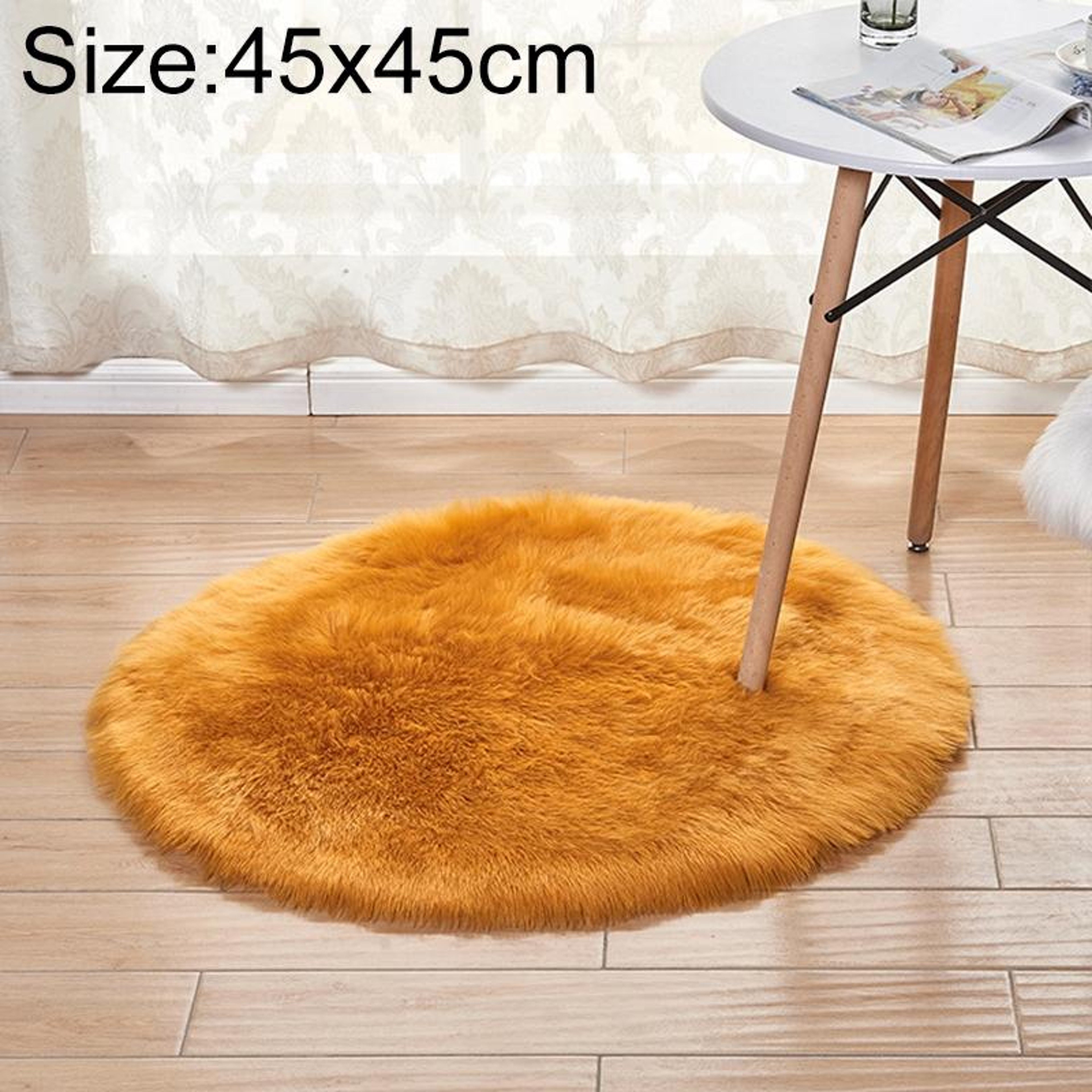 Luxury Round Area Rug Soft Plush Rug Faux Fur Shag Carpet for Living Room Bedroom Decor – view 20