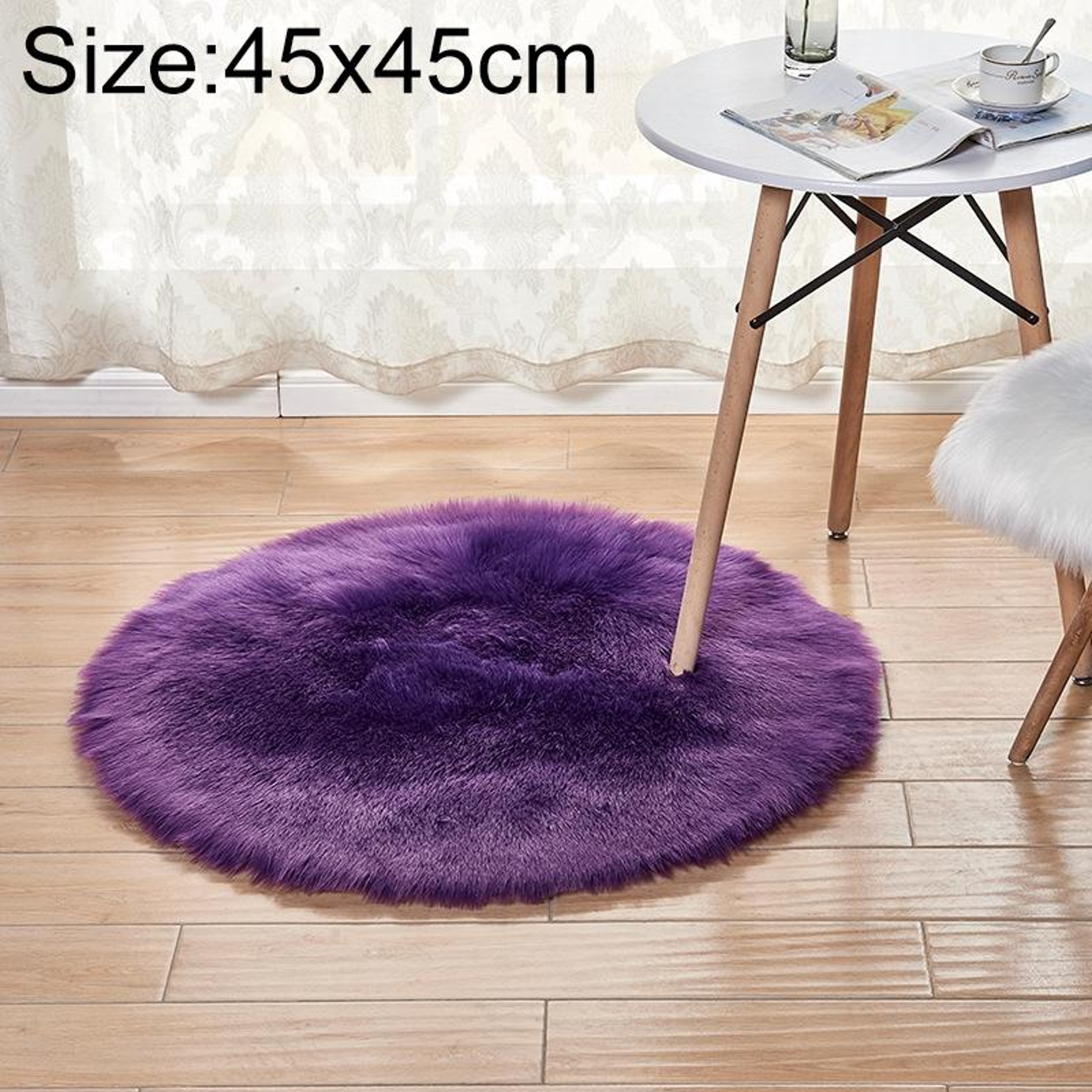 Luxury Round Area Rug Soft Plush Rug Faux Fur Shag Carpet for Living Room Bedroom Decor – view 19