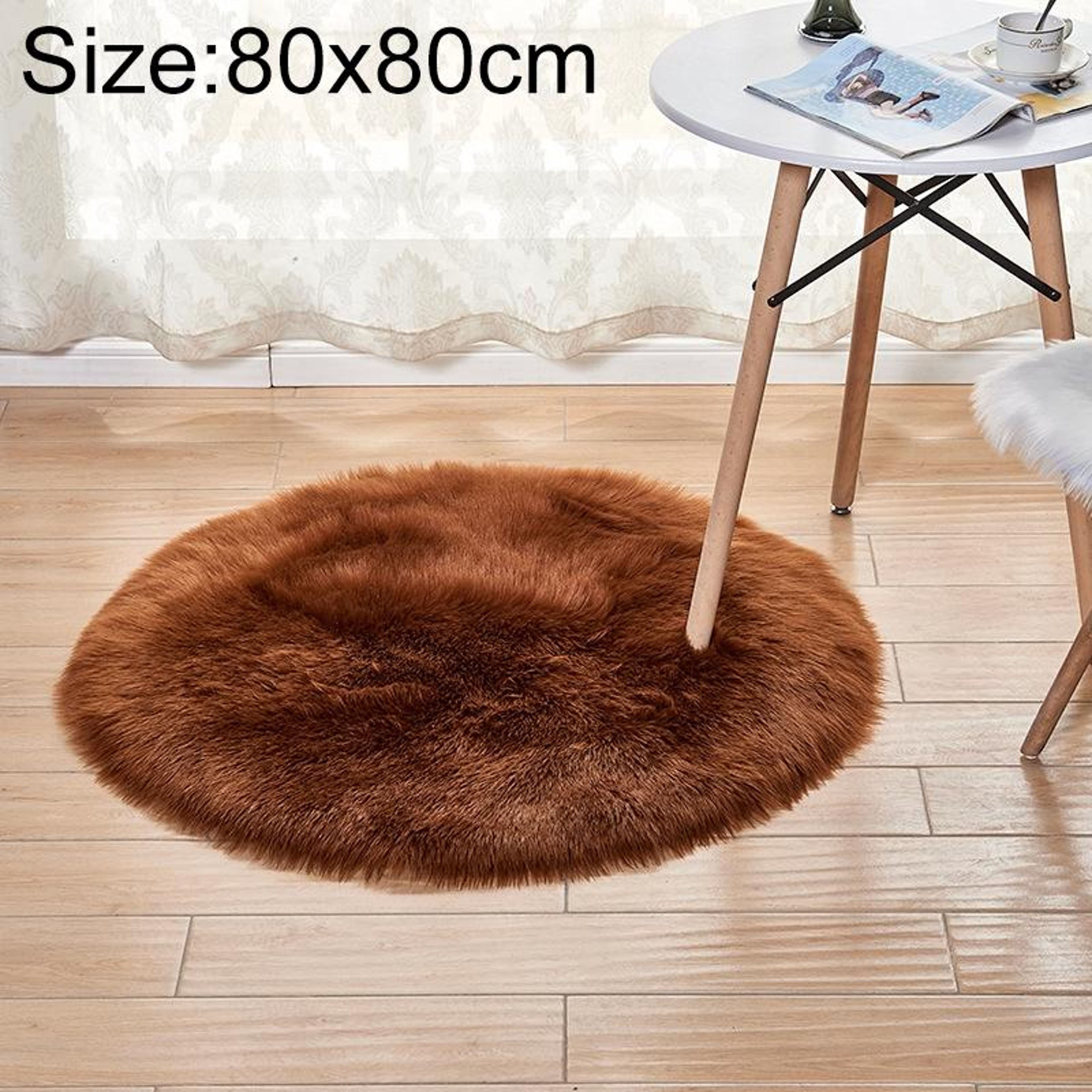Luxury Round Area Rug Soft Plush Rug Faux Fur Shag Carpet for Living Room Bedroom Decor – view 52