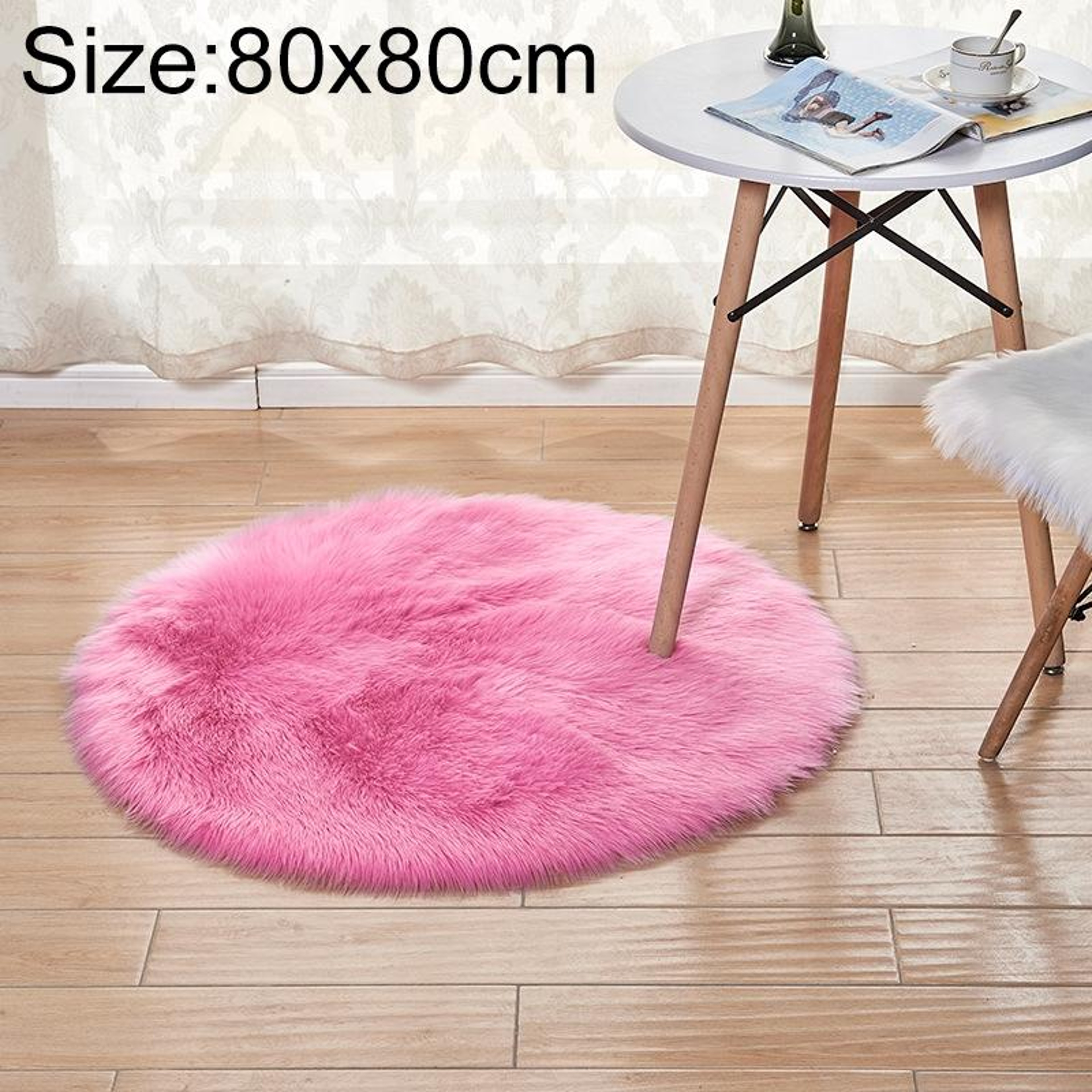 Luxury Round Area Rug Soft Plush Rug Faux Fur Shag Carpet for Living Room Bedroom Decor – view 53