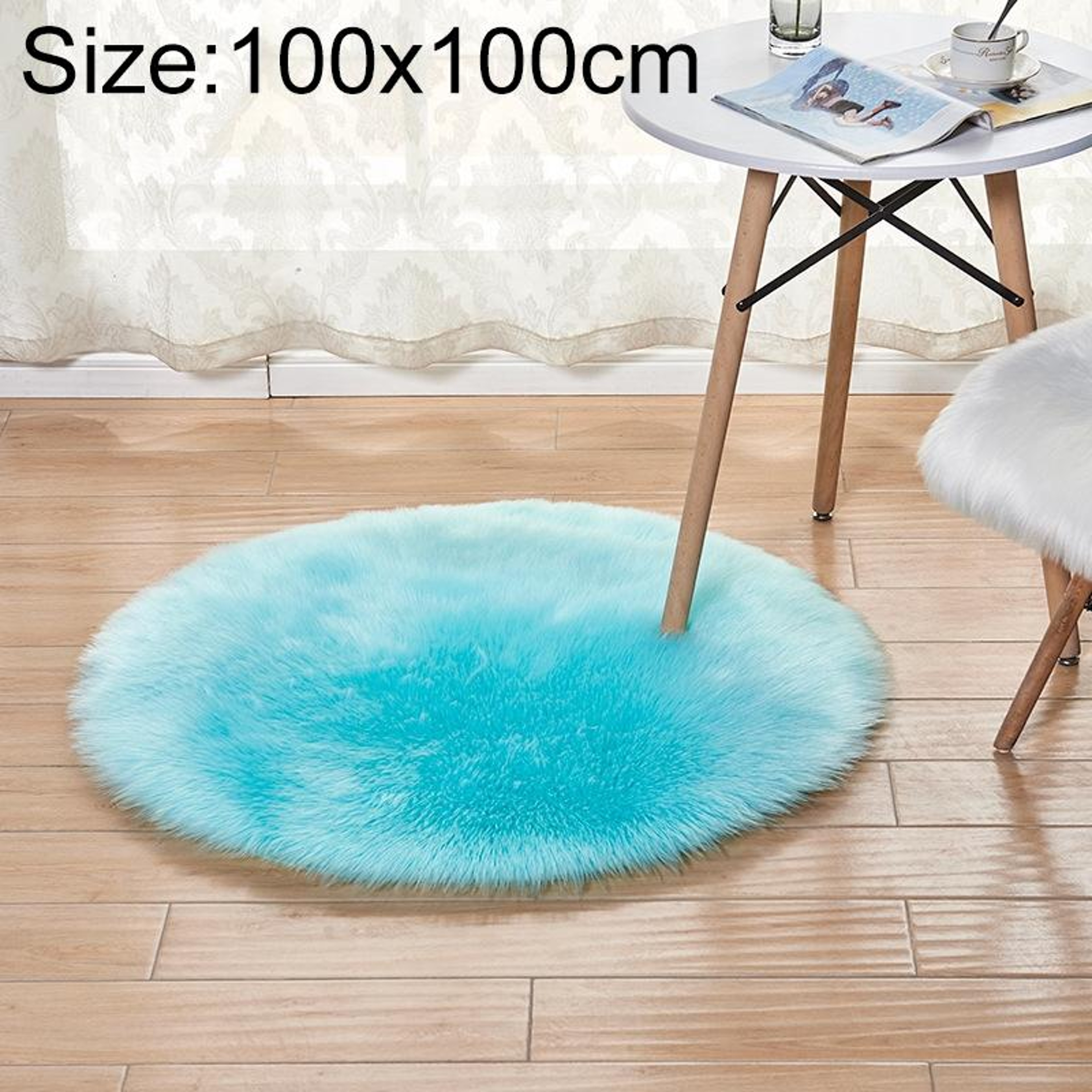 Luxury Round Area Rug Soft Plush Rug Faux Fur Shag Carpet for Living Room Bedroom Decor – view 72