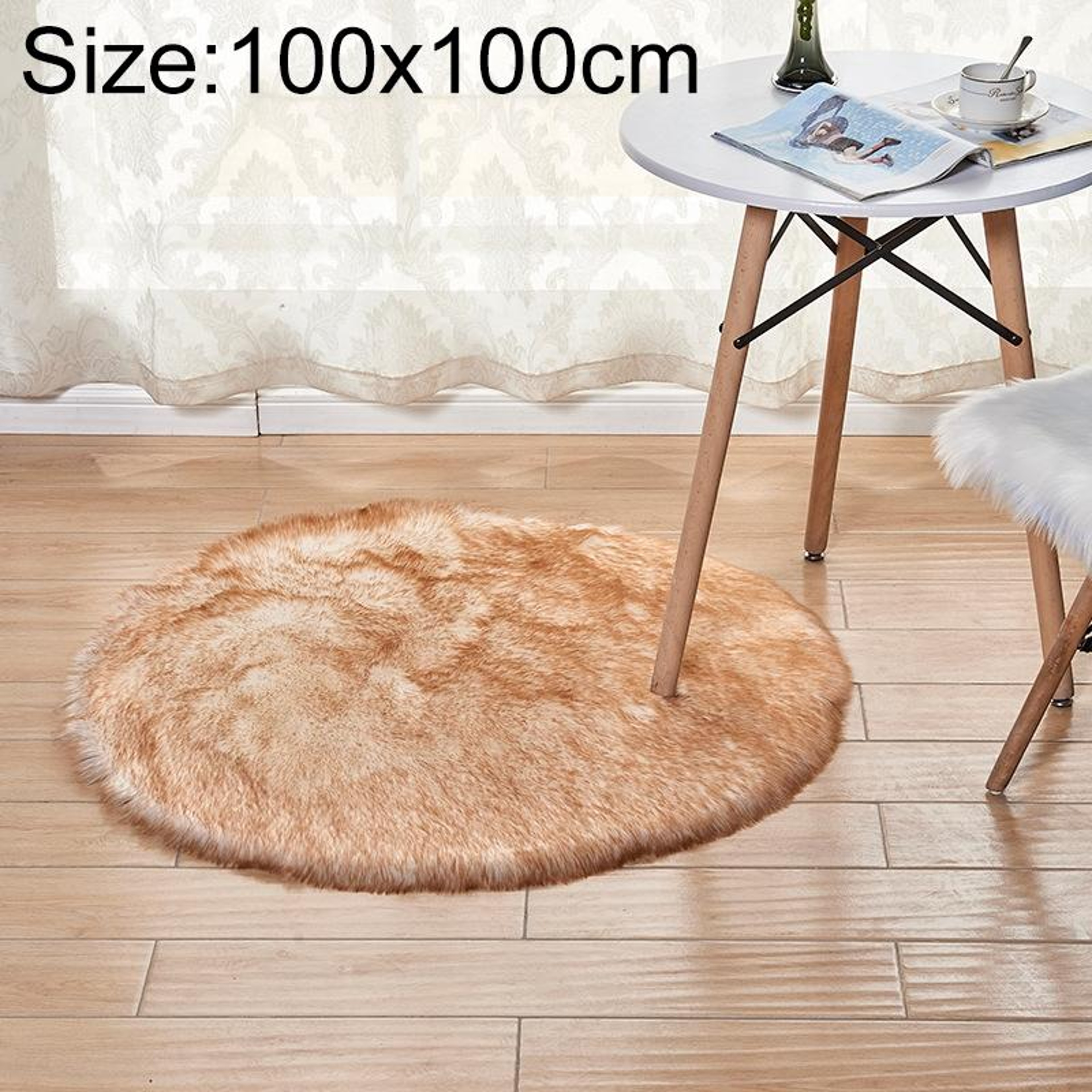 Luxury Round Area Rug Soft Plush Rug Faux Fur Shag Carpet for Living Room Bedroom Decor – view 74