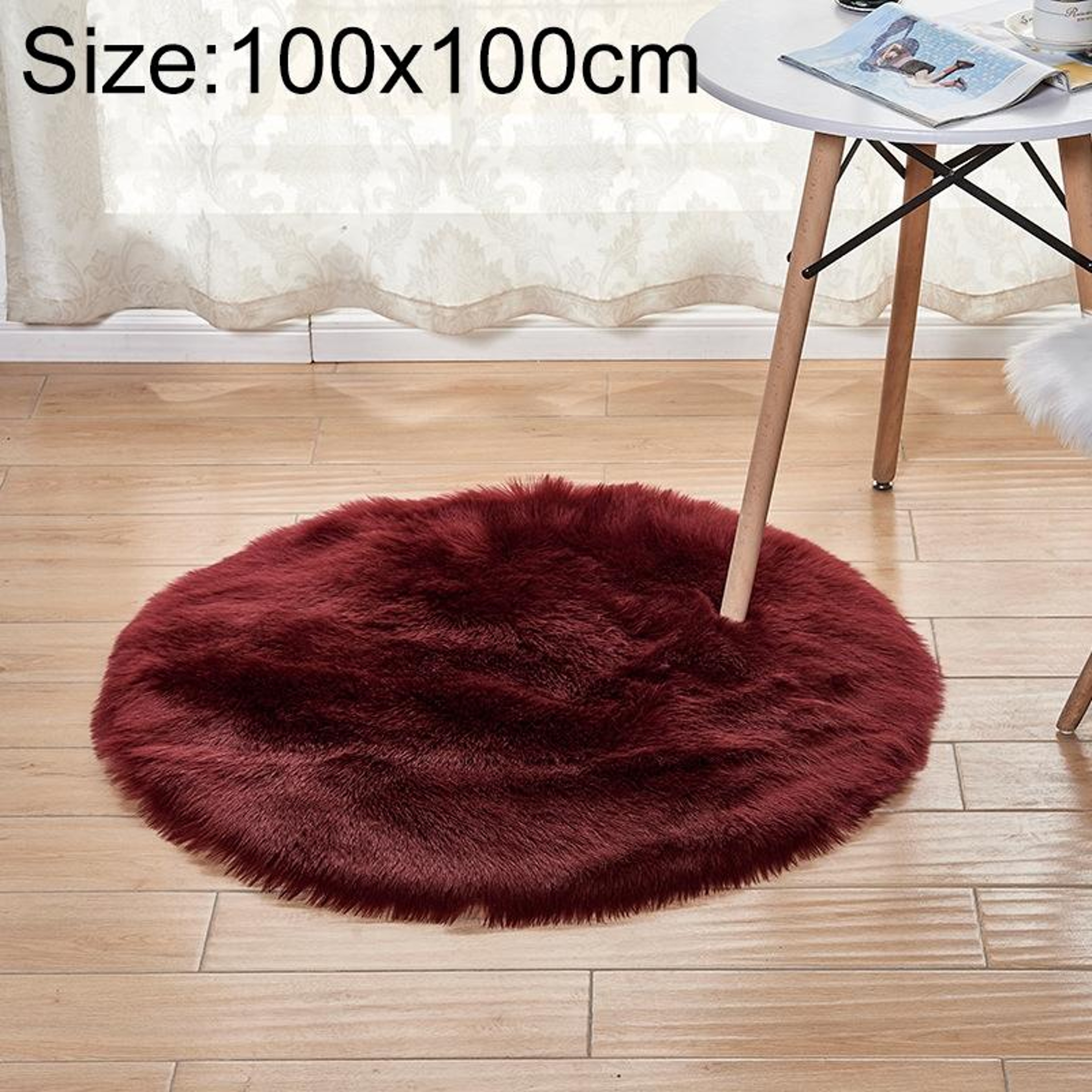 Luxury Round Area Rug Soft Plush Rug Faux Fur Shag Carpet for Living Room Bedroom Decor – view 76