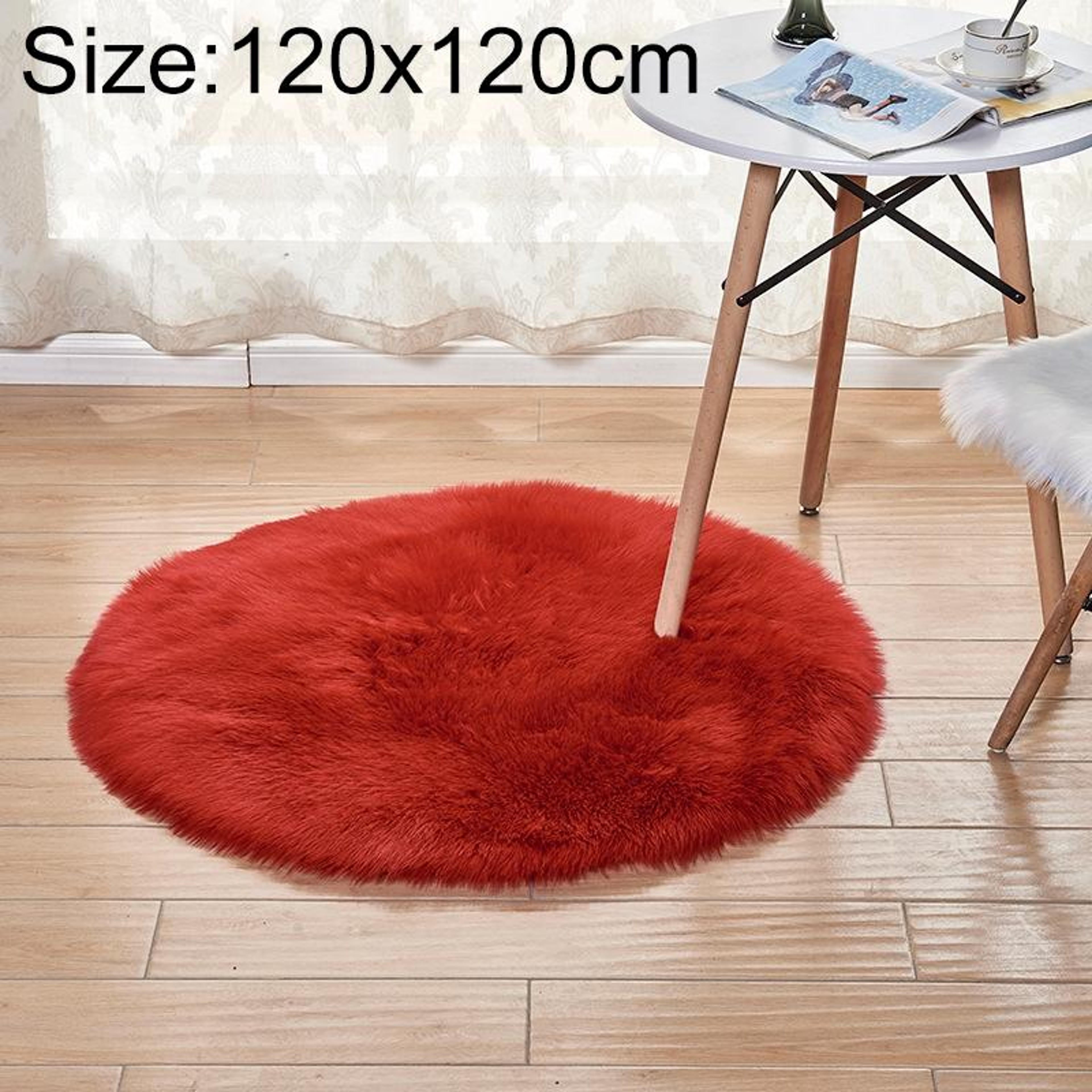 Luxury Round Area Rug Soft Plush Rug Faux Fur Shag Carpet for Living Room Bedroom Decor – view 92