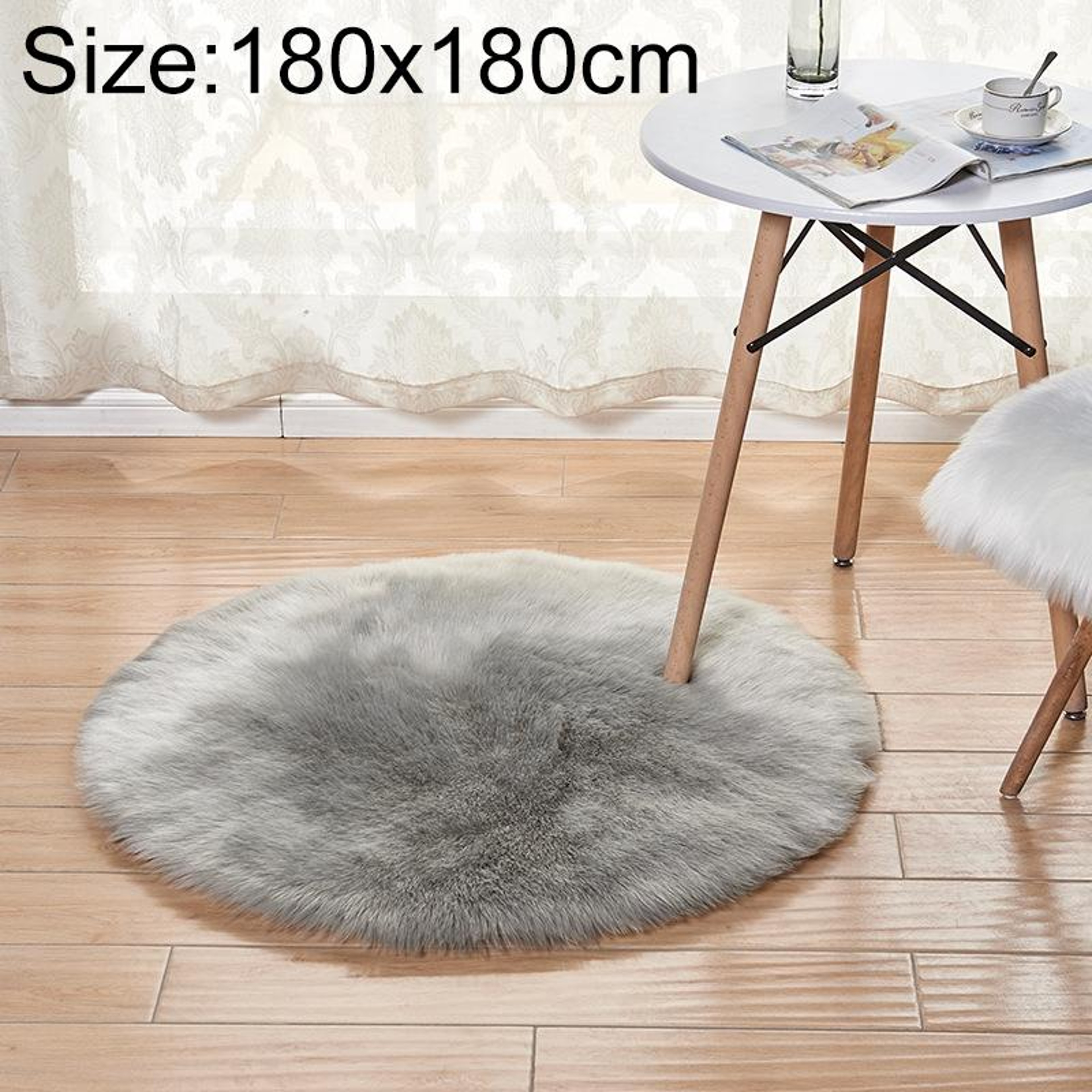Luxury Round Area Rug Soft Plush Rug Faux Fur Shag Carpet for Living Room Bedroom Decor – view 95