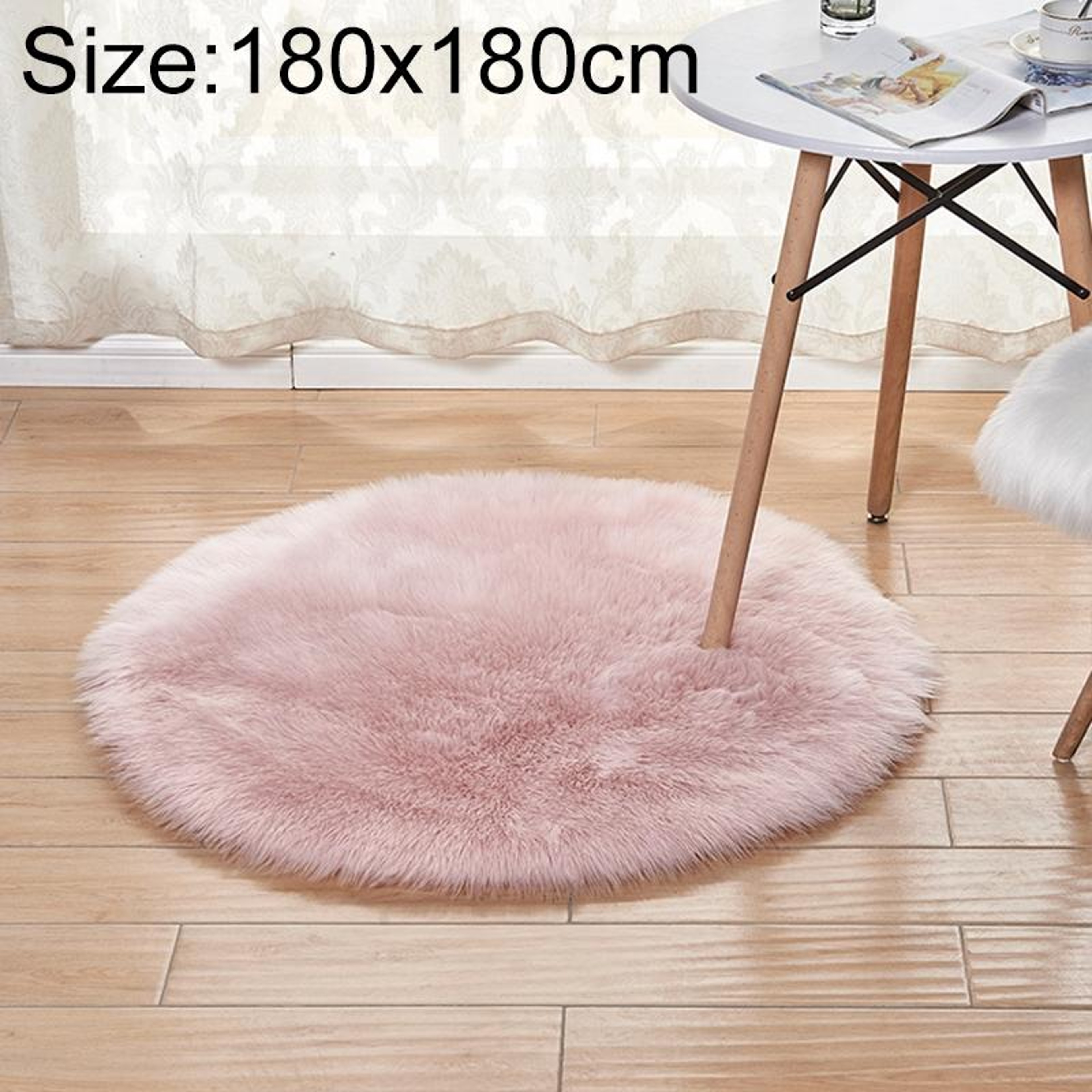 Luxury Round Area Rug Soft Plush Rug Faux Fur Shag Carpet for Living Room Bedroom Decor – view 96