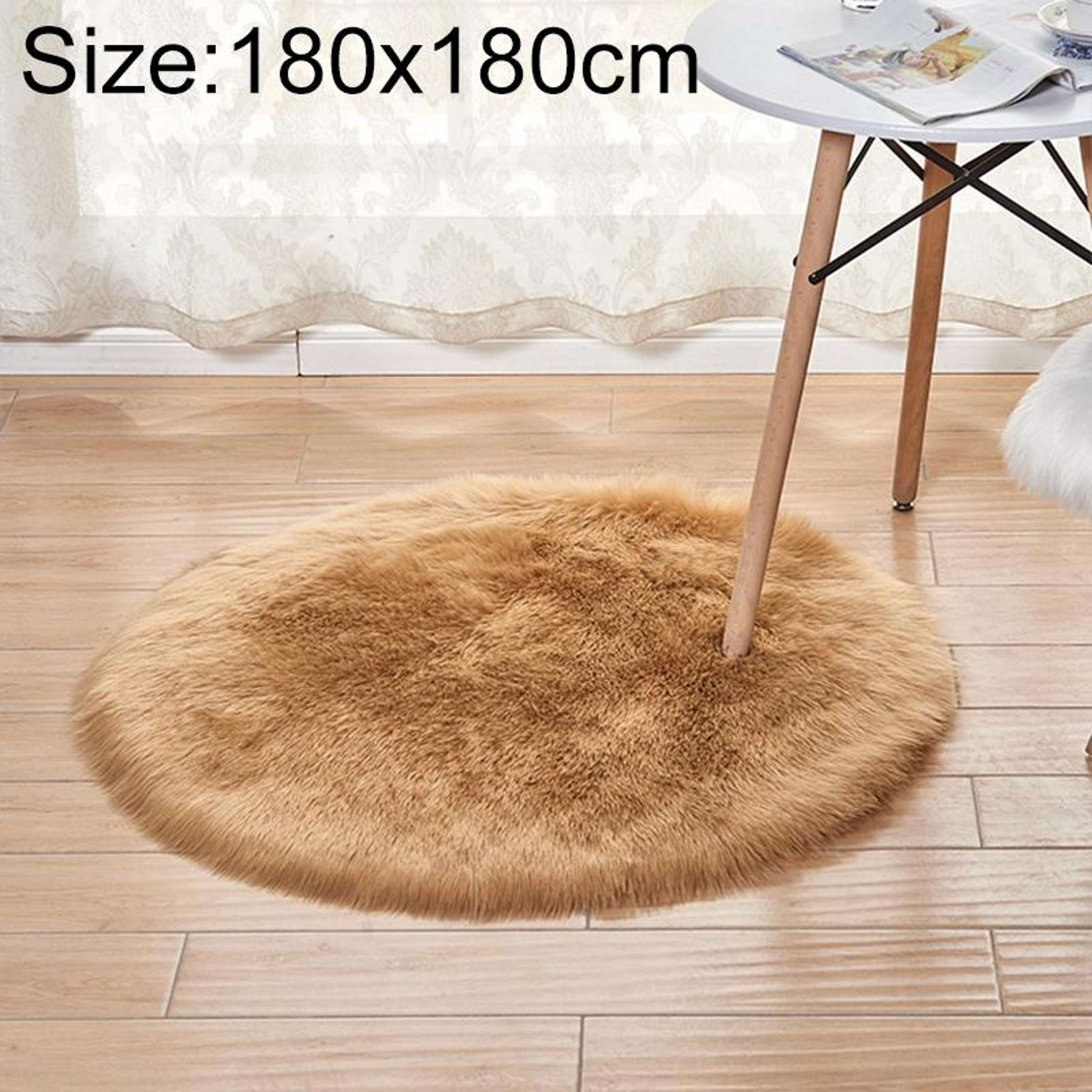 Luxury Round Area Rug Soft Plush Rug Faux Fur Shag Carpet for Living Room Bedroom Decor – view 97