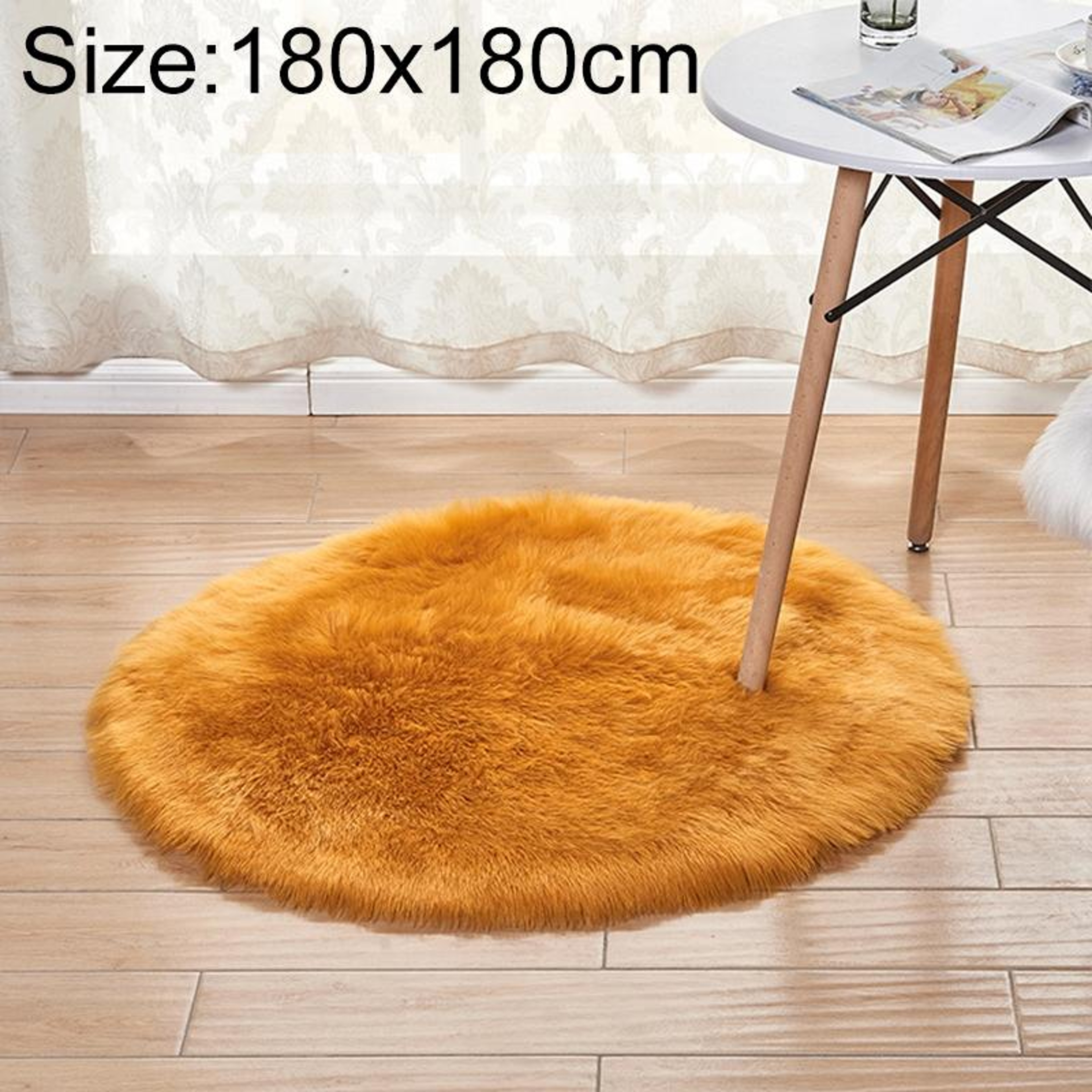 Luxury Round Area Rug Soft Plush Rug Faux Fur Shag Carpet for Living Room Bedroom Decor – view 100