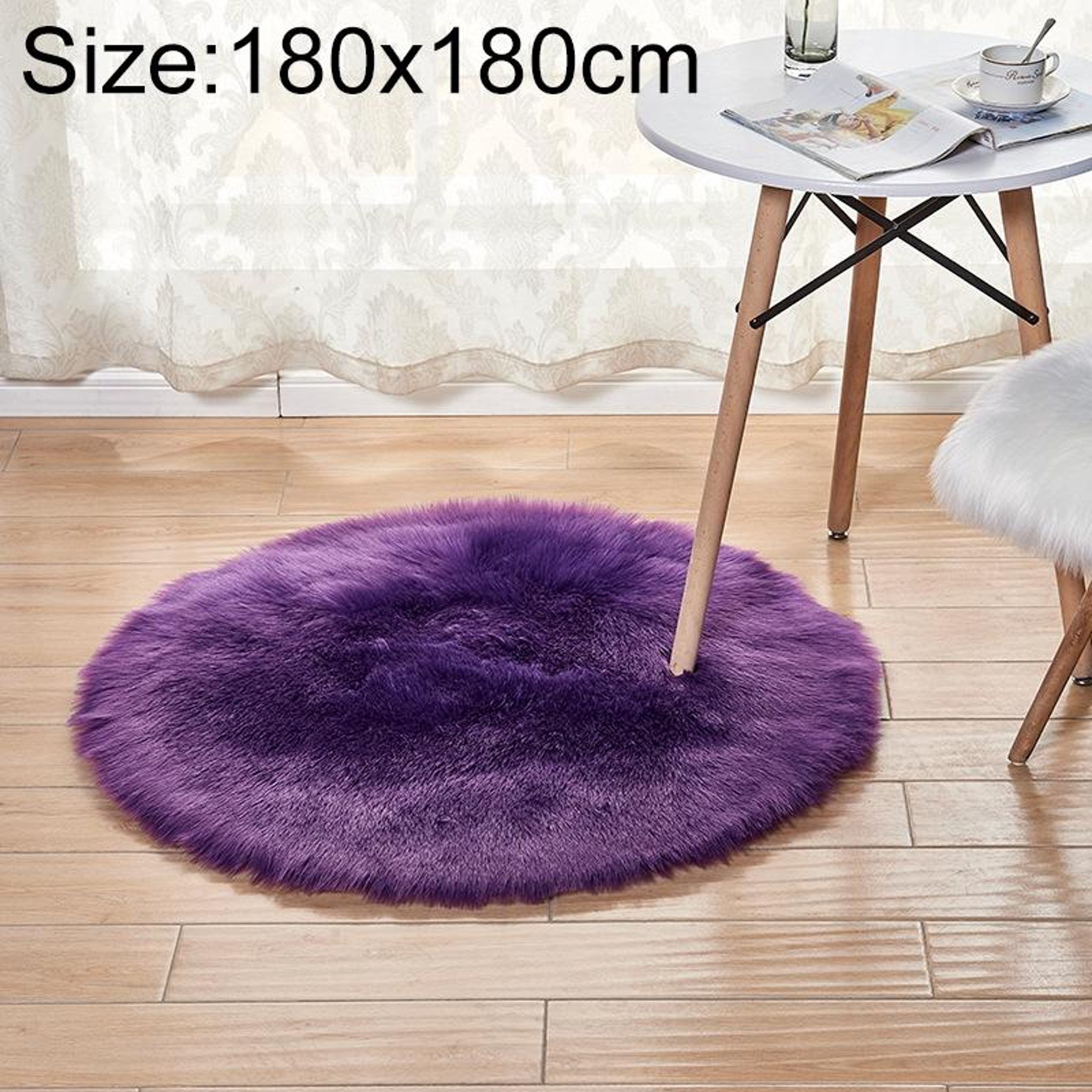 Luxury Round Area Rug Soft Plush Rug Faux Fur Shag Carpet for Living Room Bedroom Decor – view 99