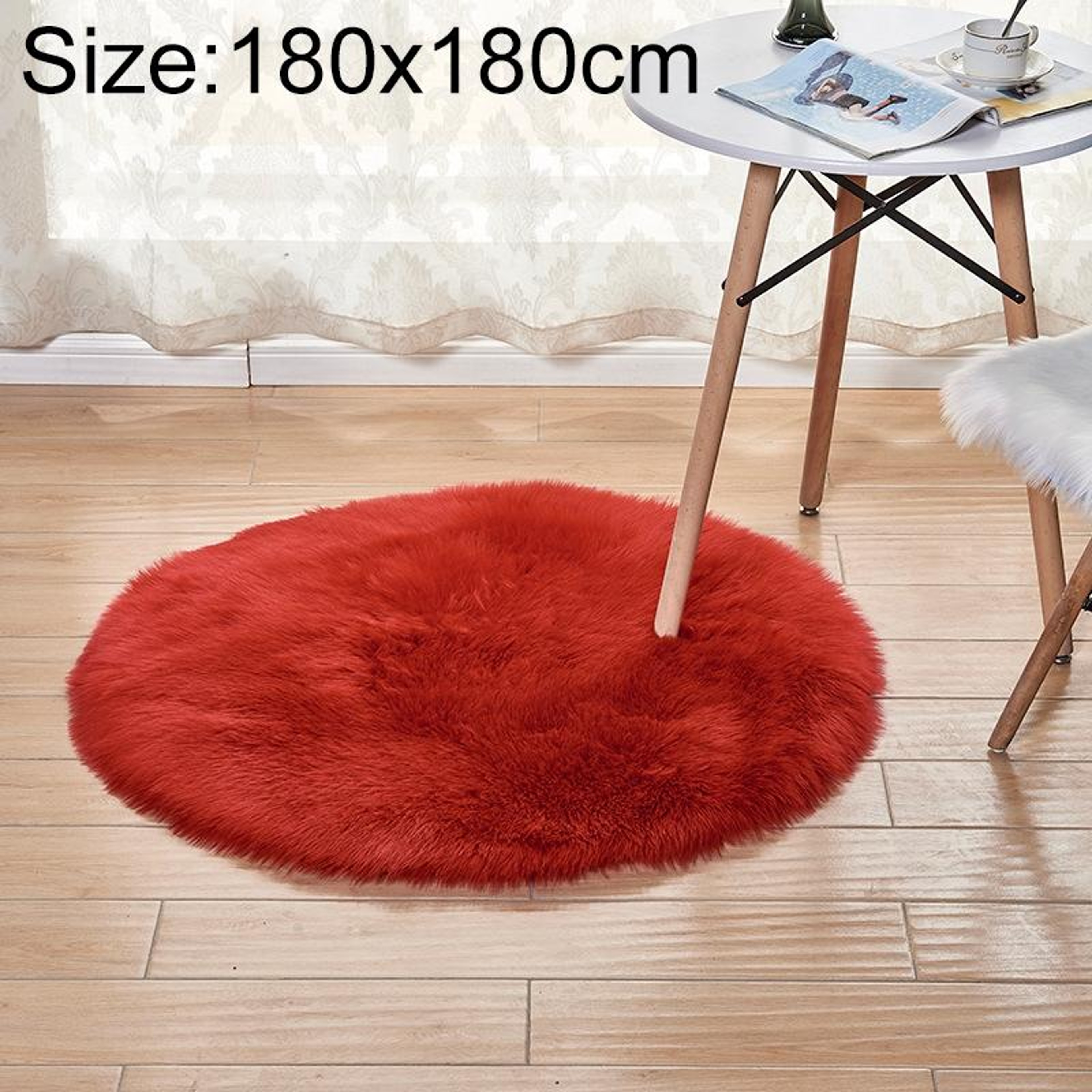 Luxury Round Area Rug Soft Plush Rug Faux Fur Shag Carpet for Living Room Bedroom Decor – view 109
