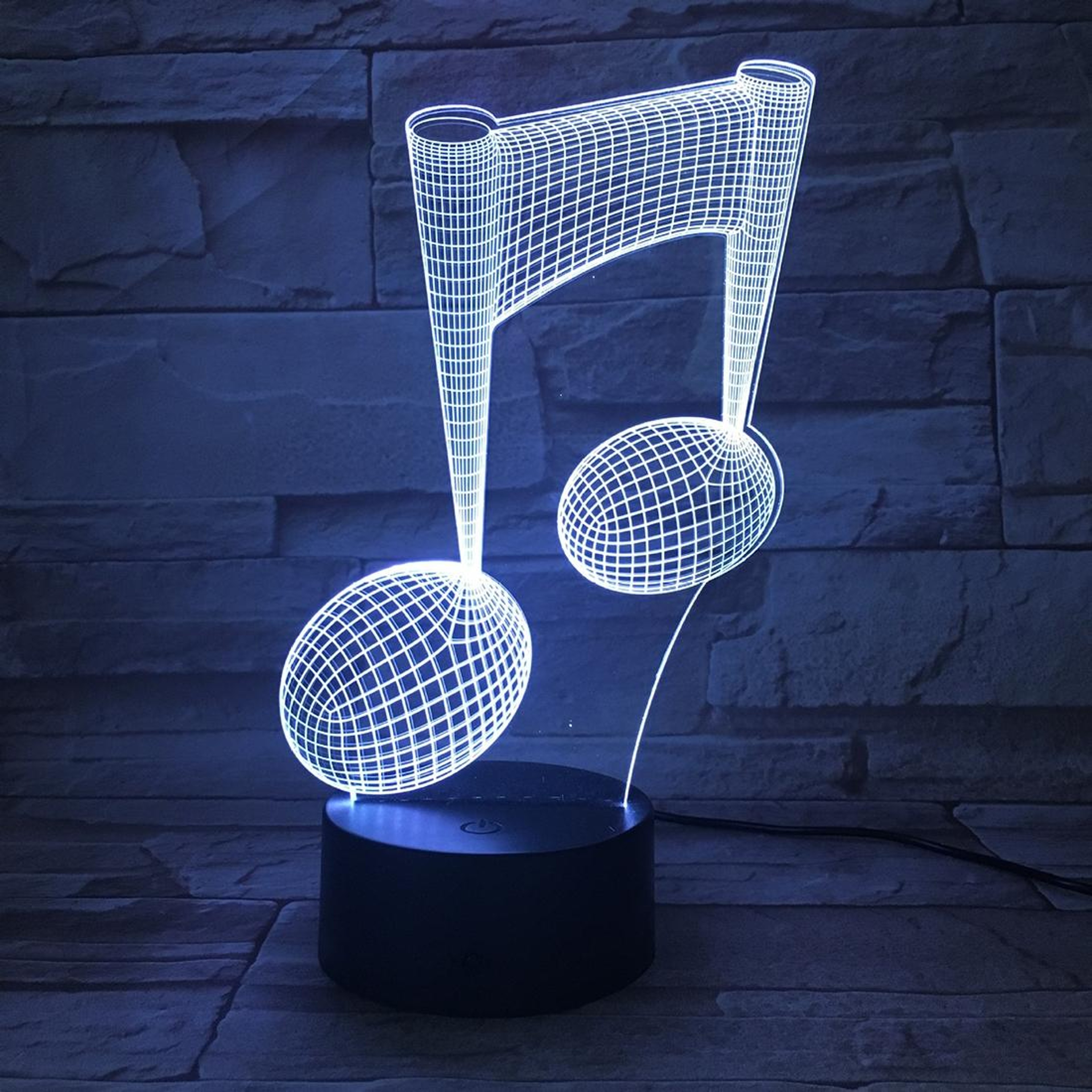 Music Note 3D Illusion Lamp USB LED Night Light with 7 Color Touch Control – view 8