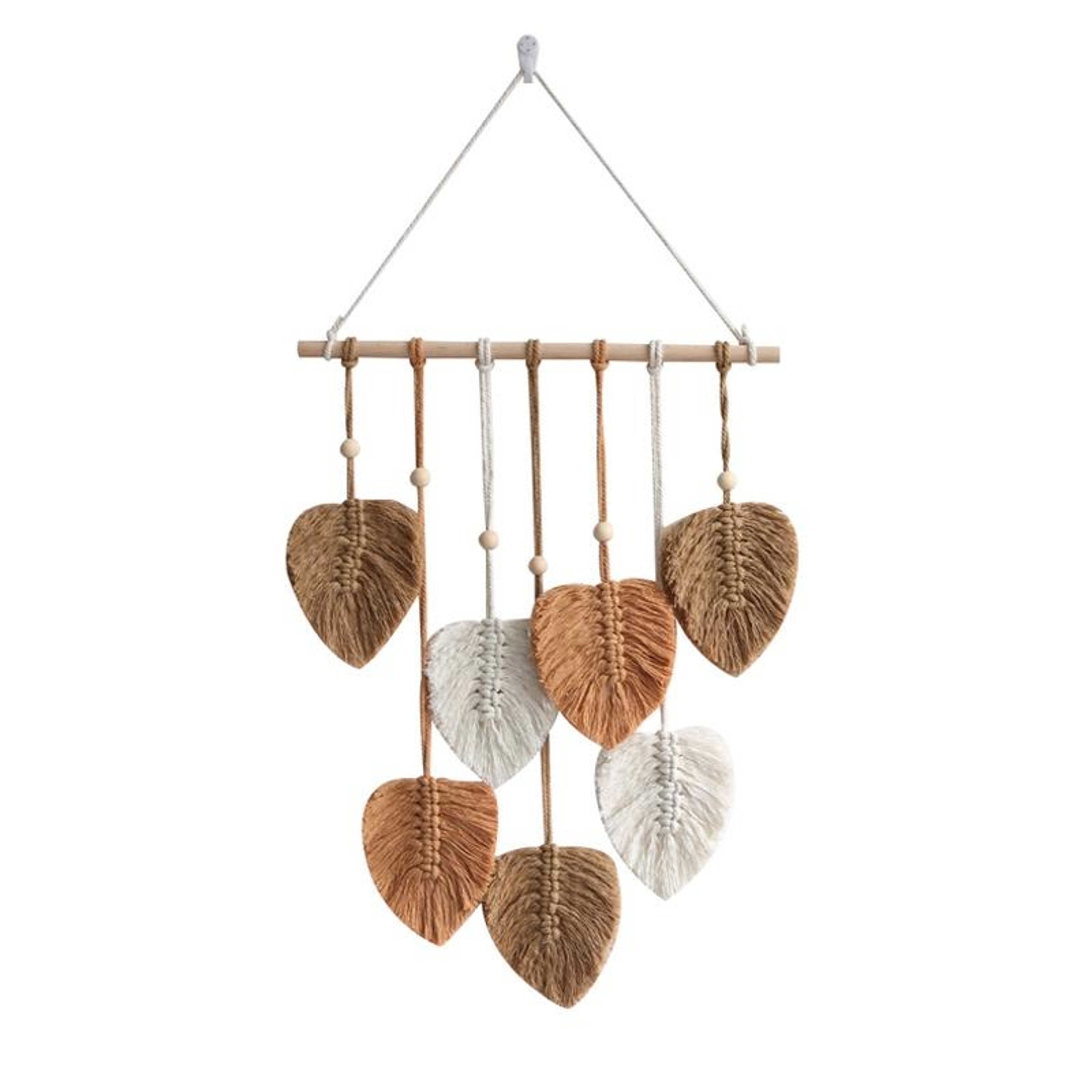 Boho Macrame Leaf Wall Hanging Handwoven Cotton Rope Wall Decor 0
