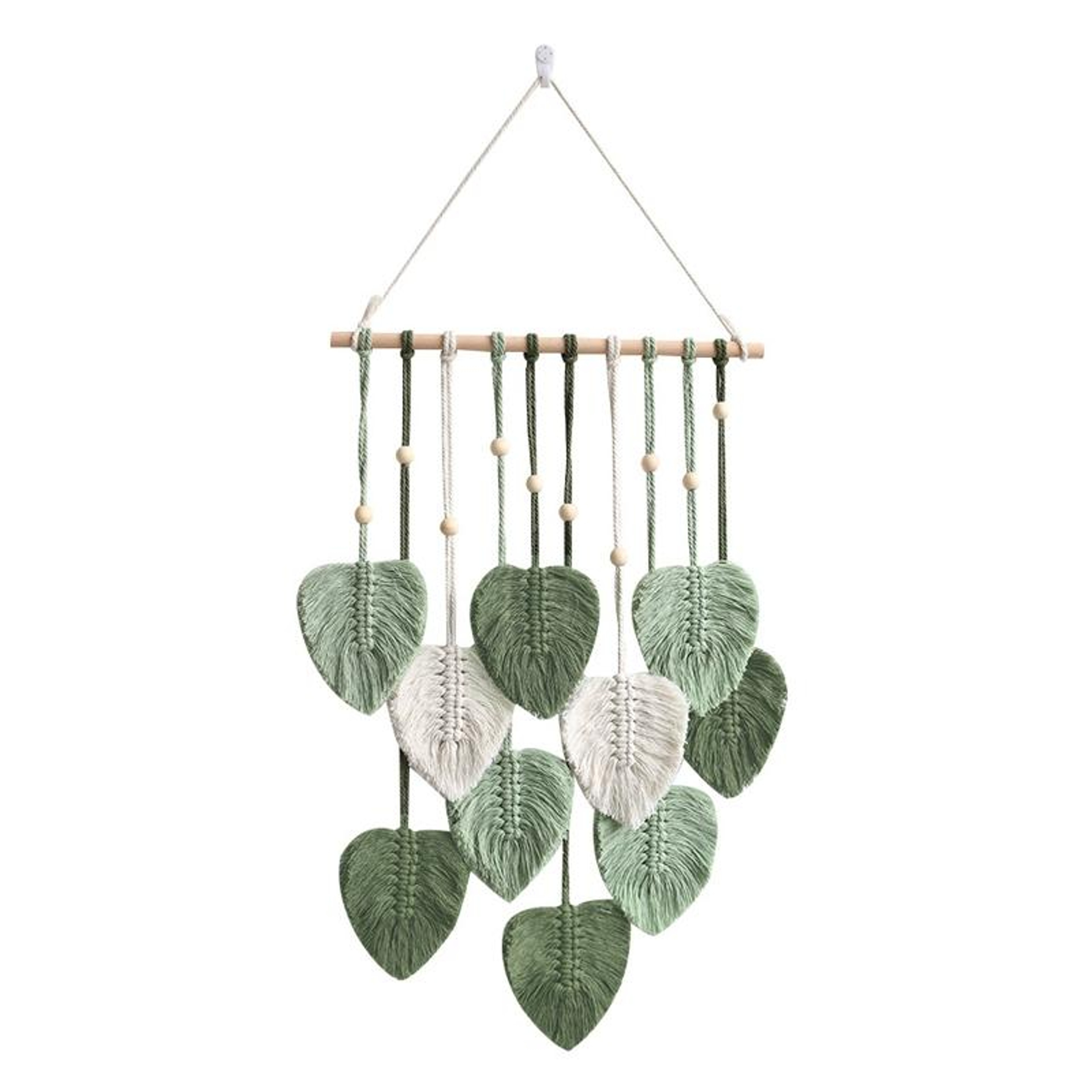 Boho Macrame Leaf Wall Hanging Handwoven Cotton Rope Wall Decor 8