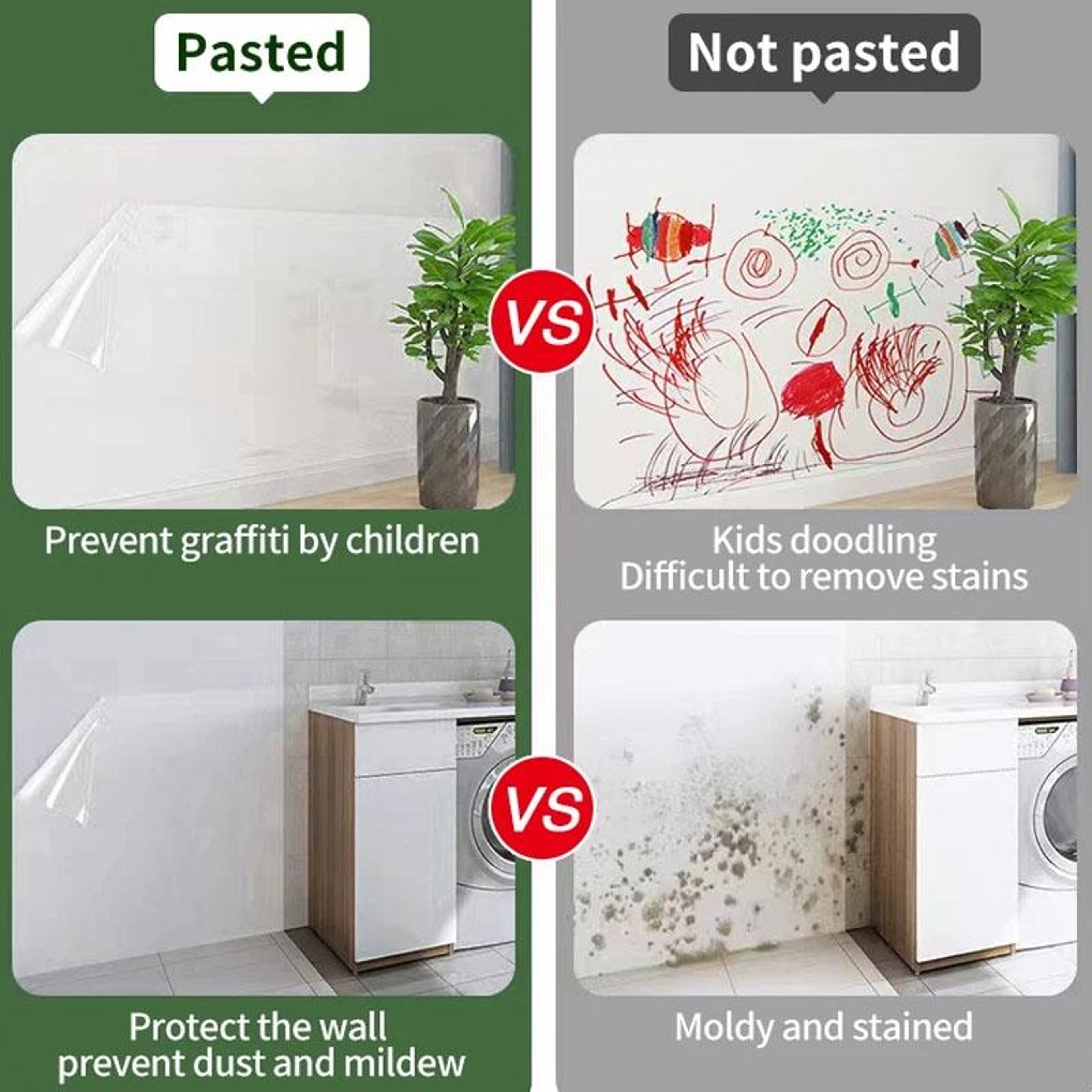 Kids Wall Protection Film Reusable Static Wall Stickers for Graffiti & Home Decor – view 9