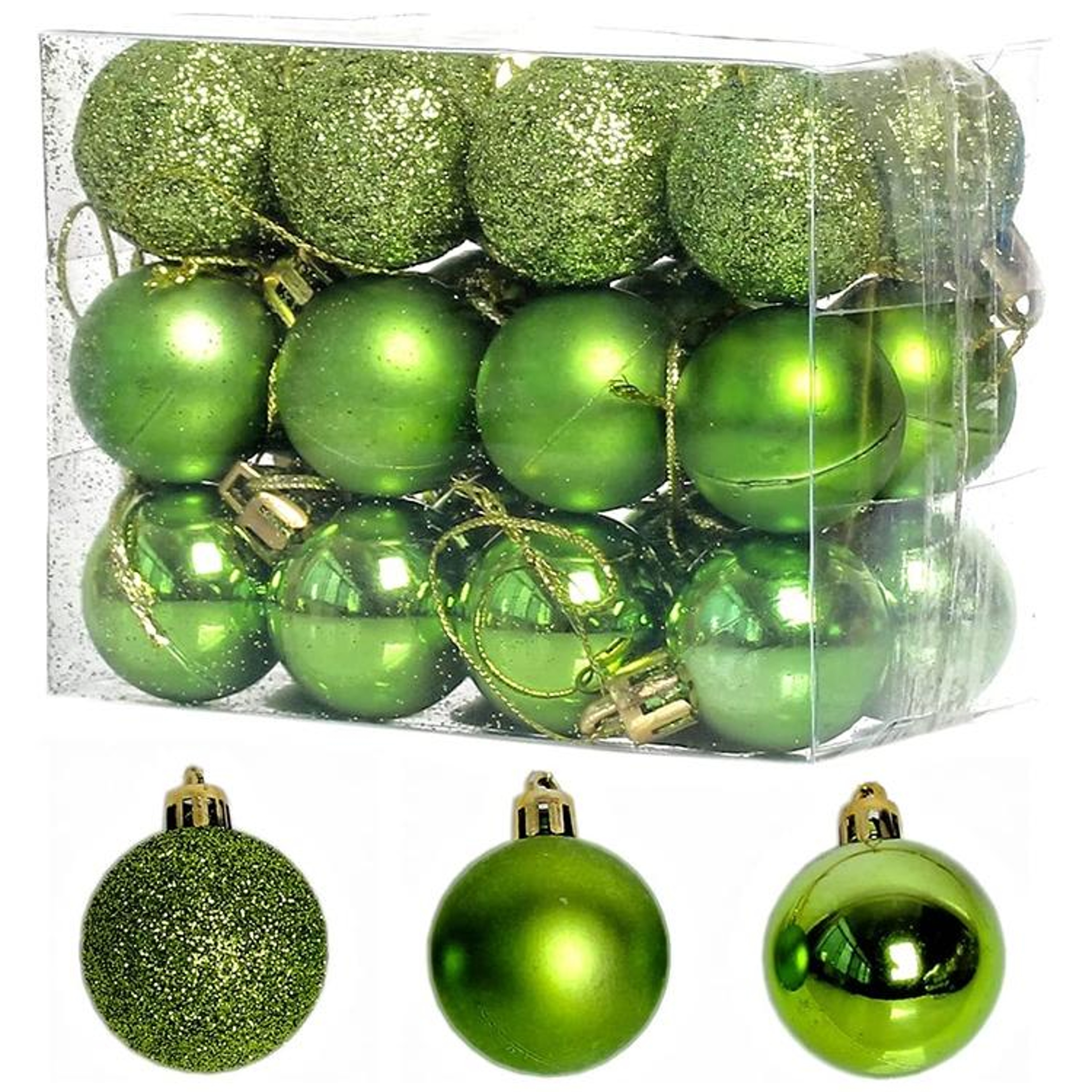 Sparkling Christmas Tree Ornaments Mini Christmas Baubles Set 0