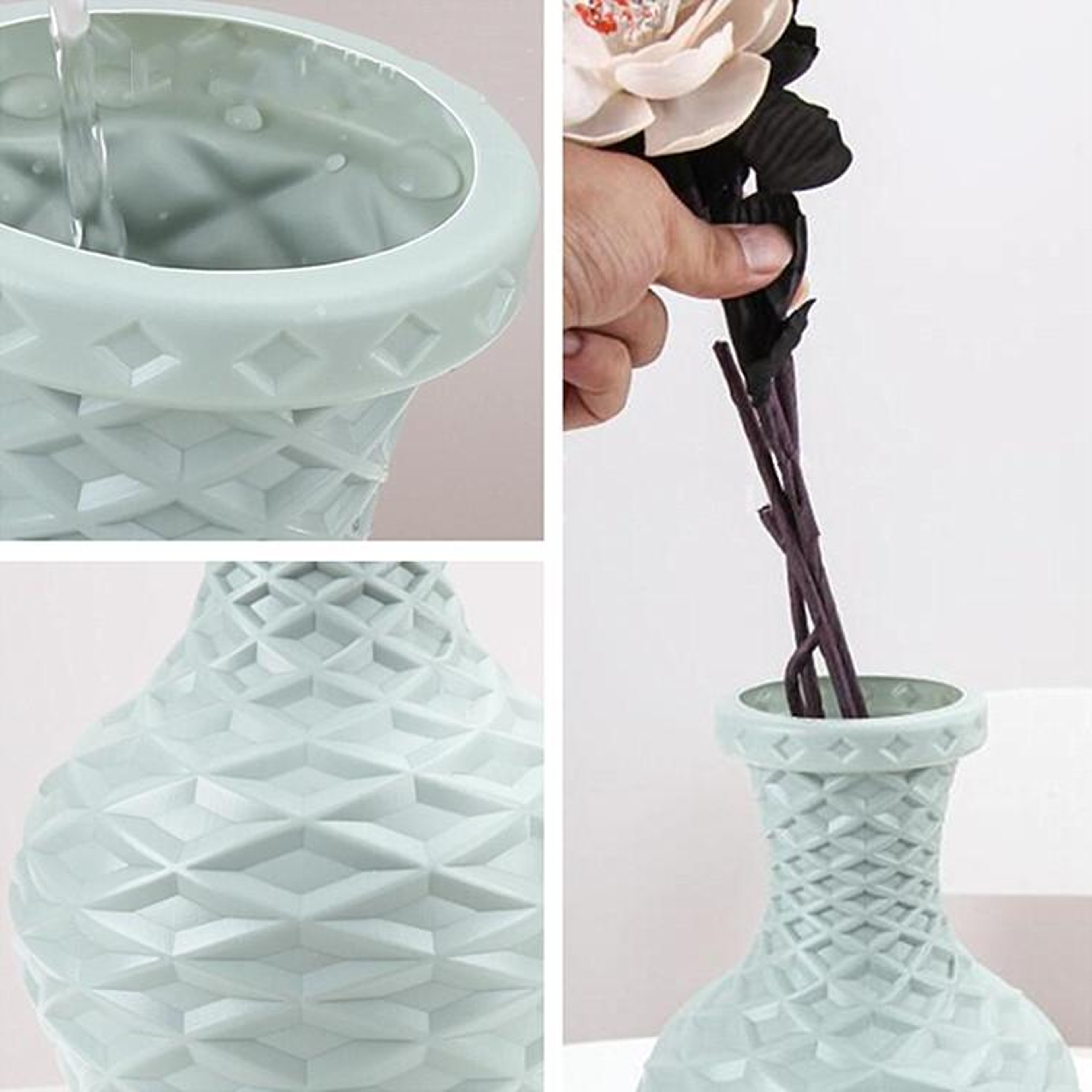 Modern Plastic Flower Vase for Hydroponics & Fresh Flower Arrangements – view 3