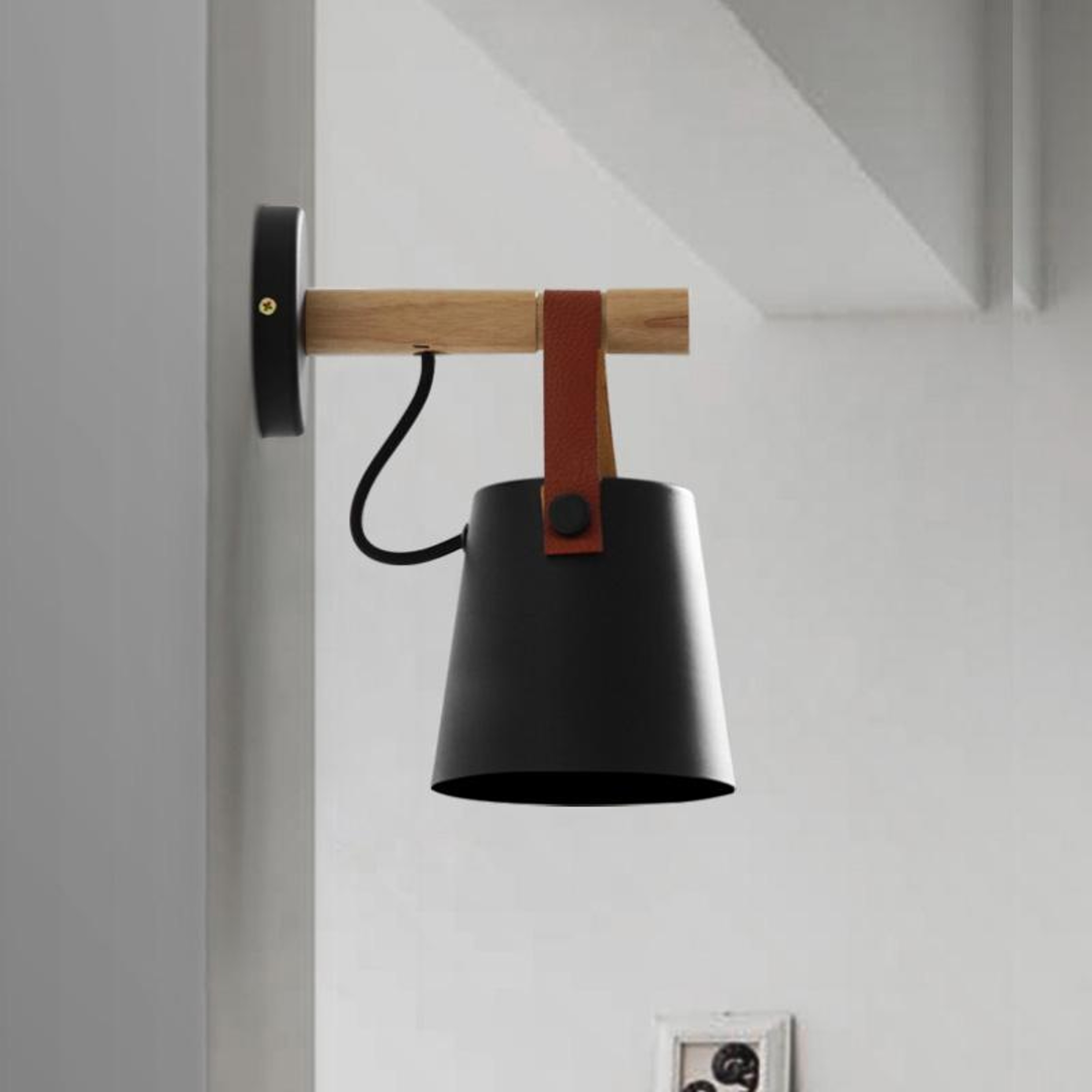 Modern LED Wall Light Wooden Nordic Bedside Wall Lamp for Bedroom & Living Room – view 3