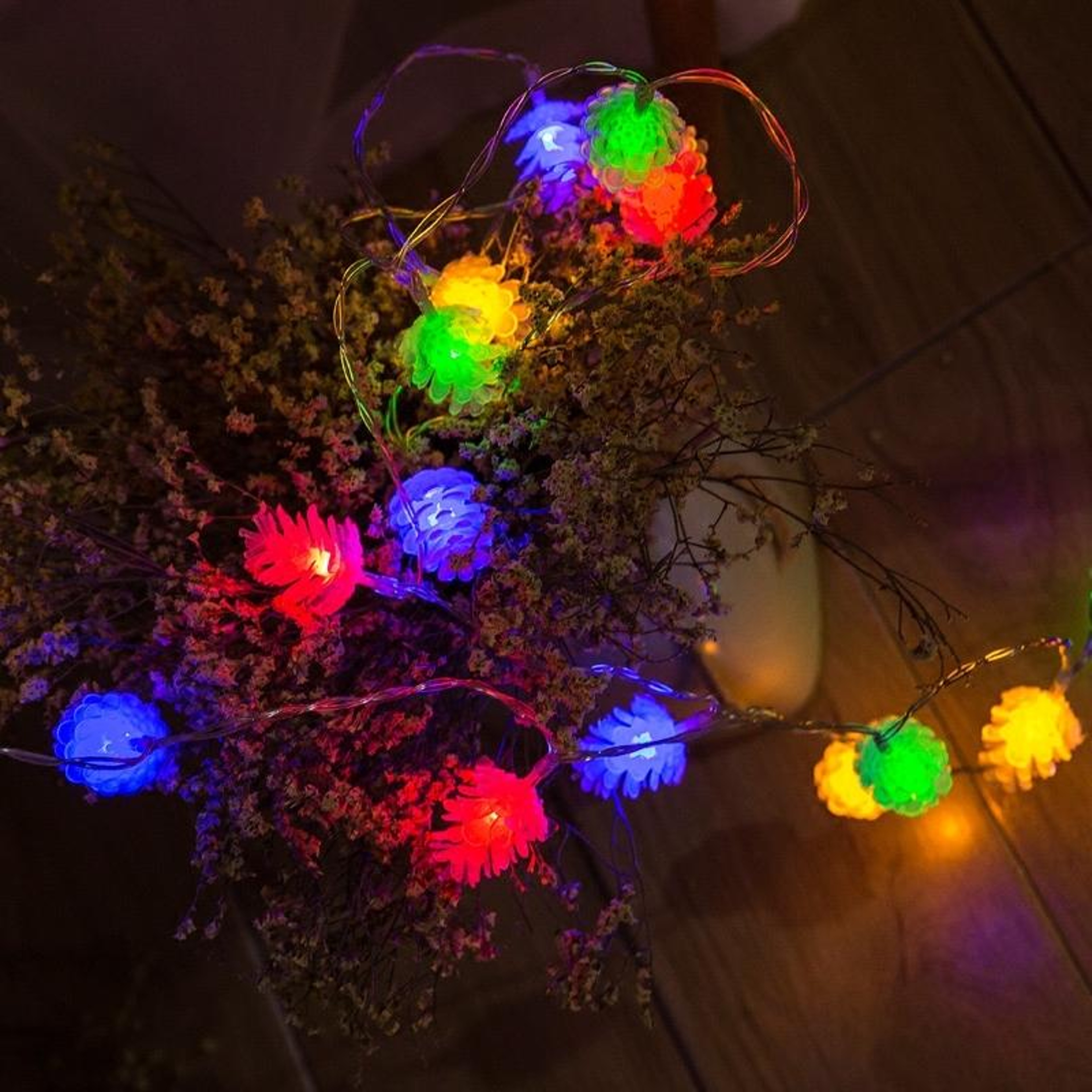 Solar Pine Cone Outdoor Garden Lights With LED Solar String Lights For Patio Wedding  Holiday Decor 2