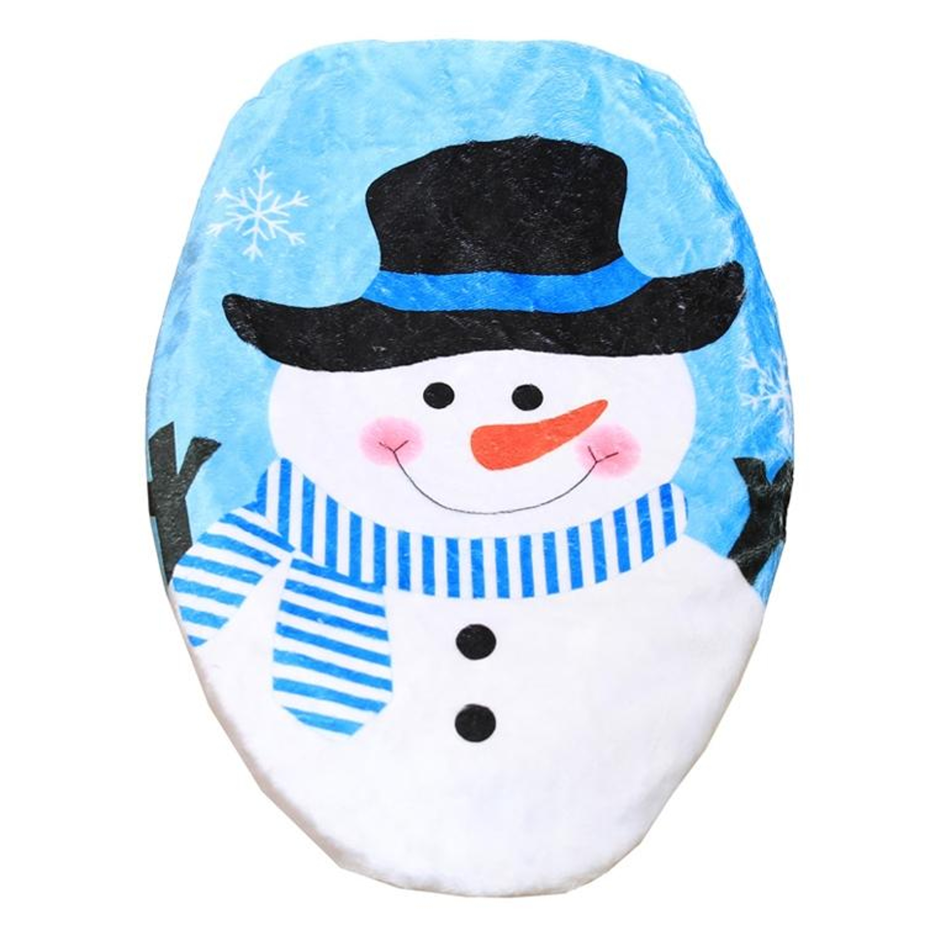 Snowman Christmas Toilet Lid Cover Festive Holiday Bathroom Decoration 1