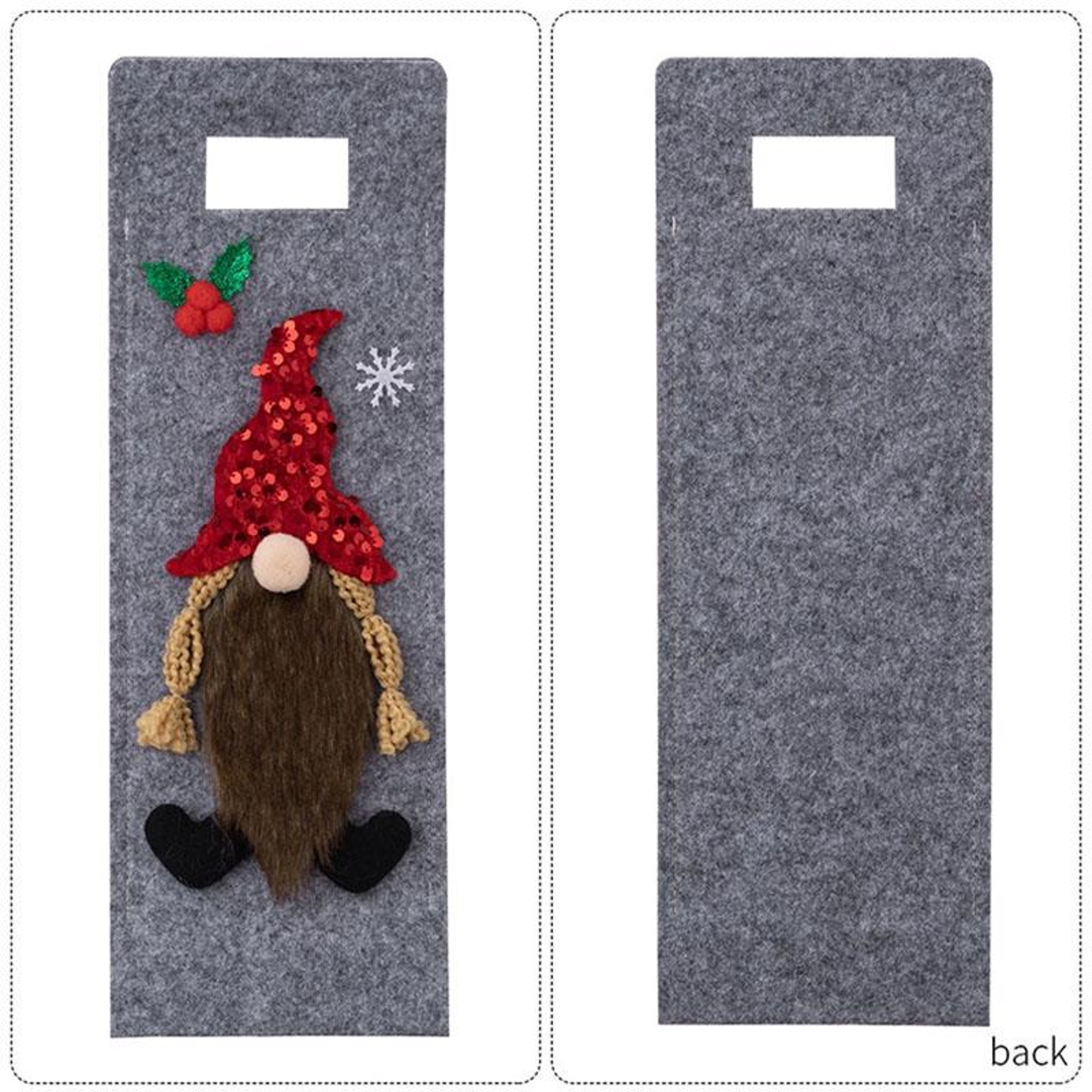 Festive Christmas Wine Bottle Cover Non Woven Wine Bottle Gift Bag for Holiday Table Decor – view 4