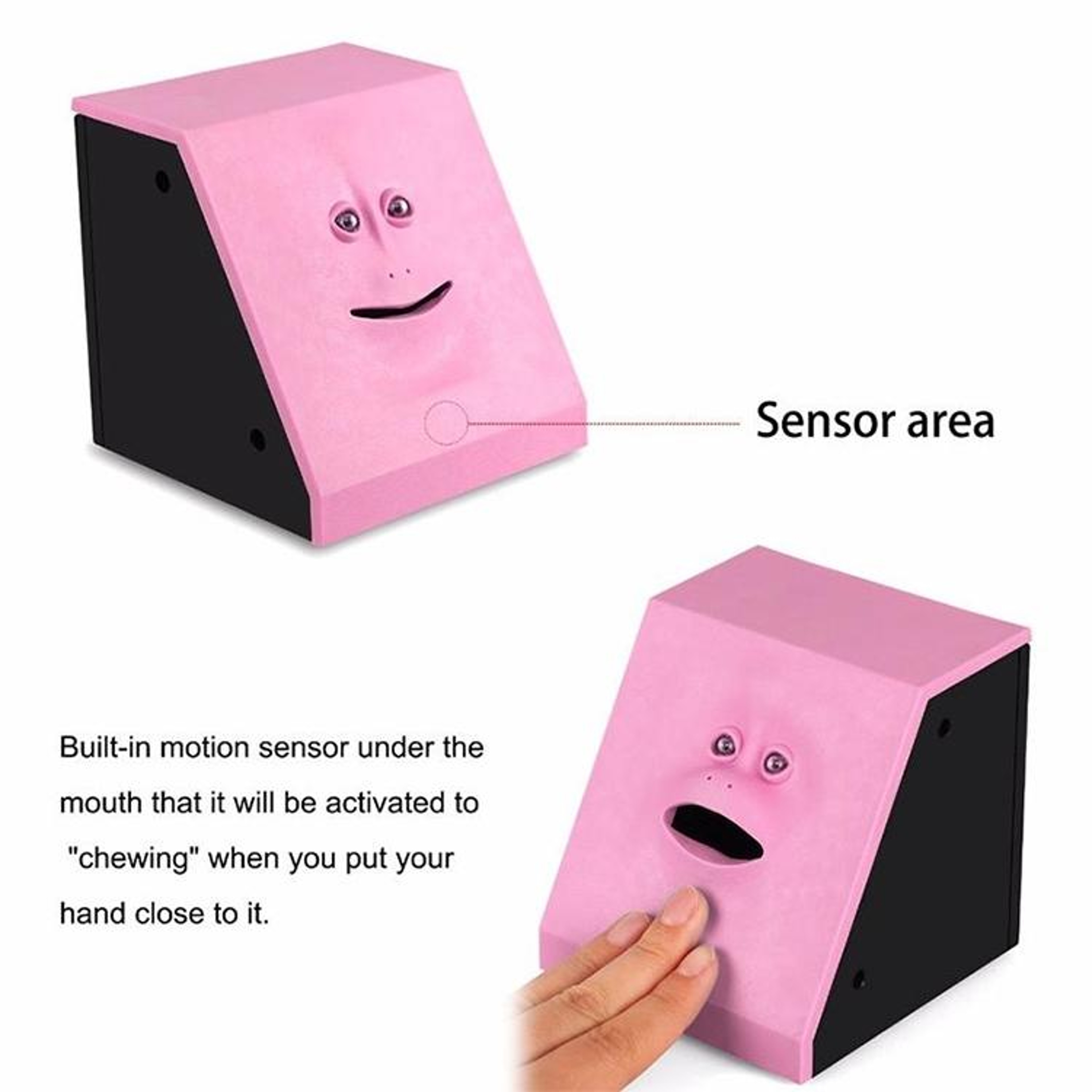 Cute Face Bank Automatic Coin Bank For Kids Fun Money Saving Box Gift 2