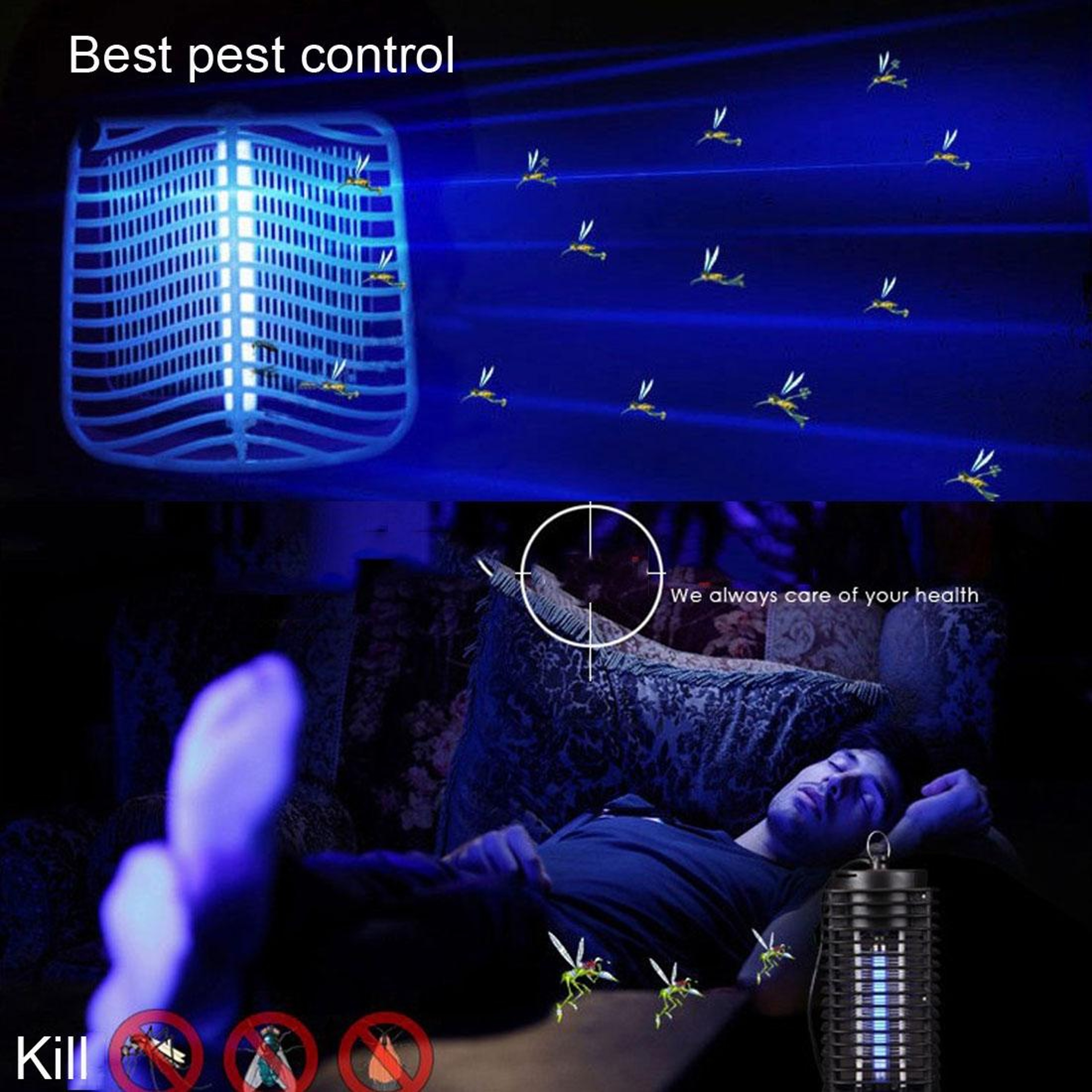 Electric Insect Killer Bug Zapper Lamp For Indoor And Outdoor Mosquito  Fly Control 4
