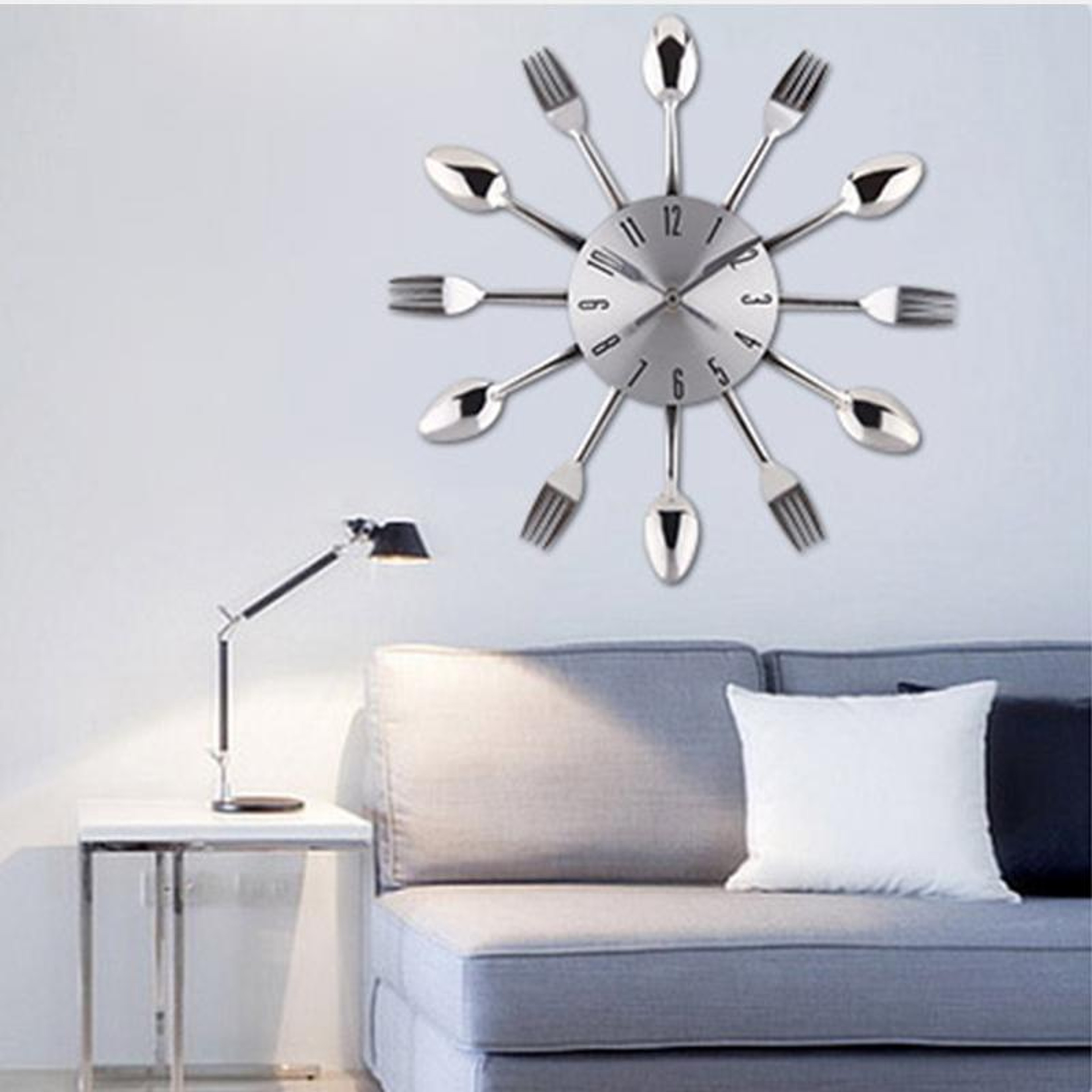 Creative Kitchen Wall Clock Stainless Steel Cutlery Wall Clock for Modern Kitchen & Dining Decor – view 1