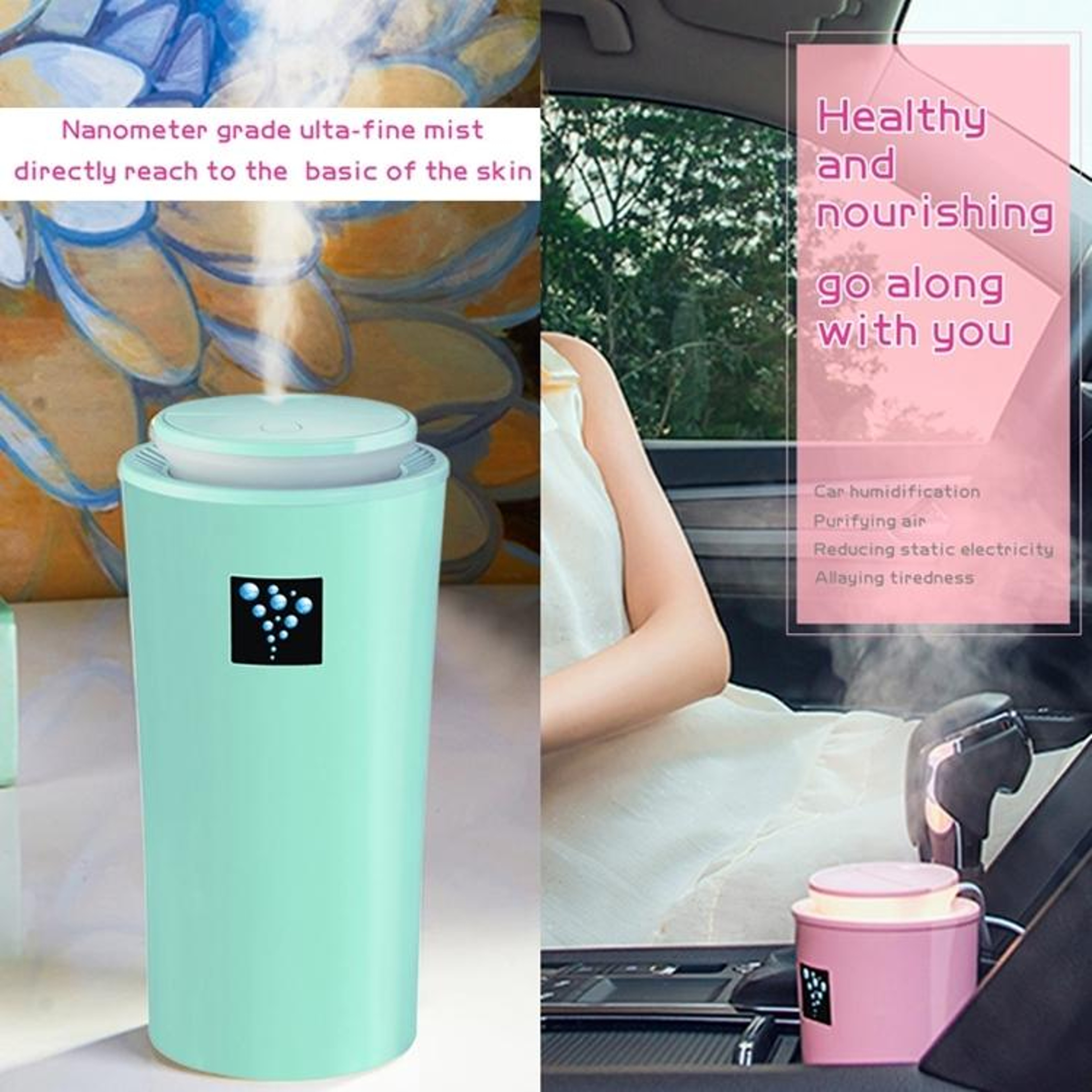 Portable Mini Humidifier with LED Night Light USB Cool Mist Diffuser – view 9