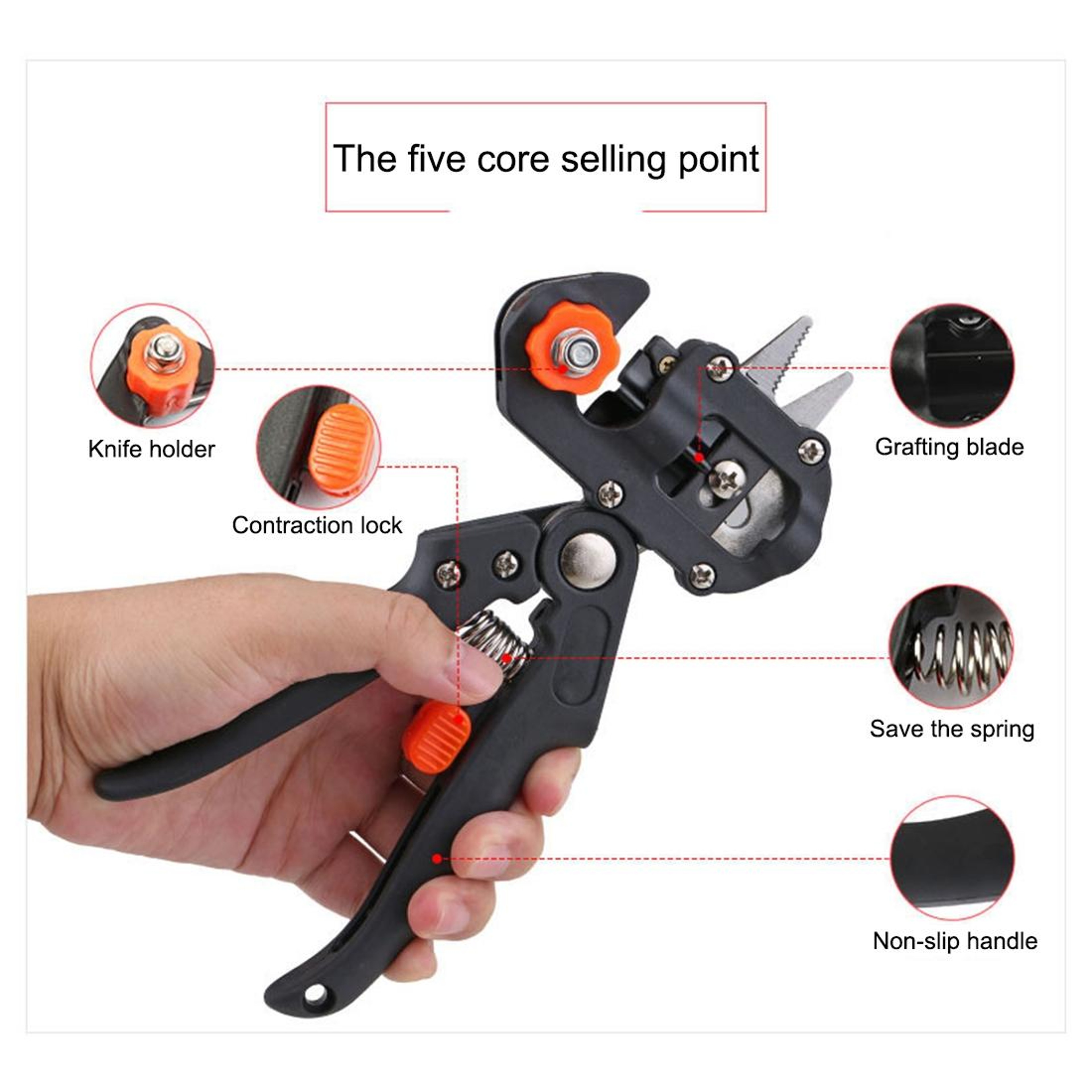Professional Grafting Tool Kit with Pruning Scissors & 3 Precision Blades for Fruit Tree Grafting – view 5