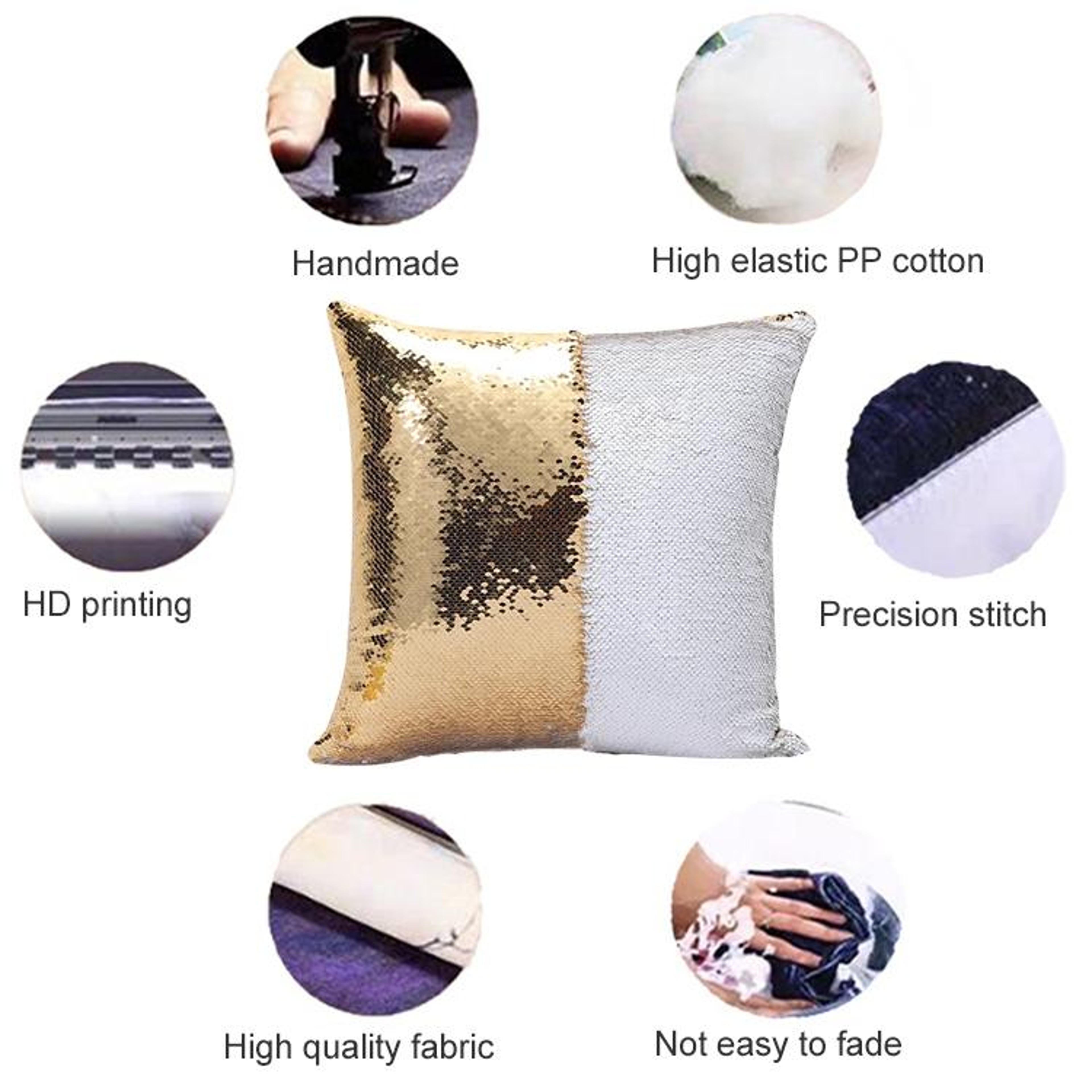 Magic Reversible Sequin Pillow Cover Decorative Glitter Cushion Case 2