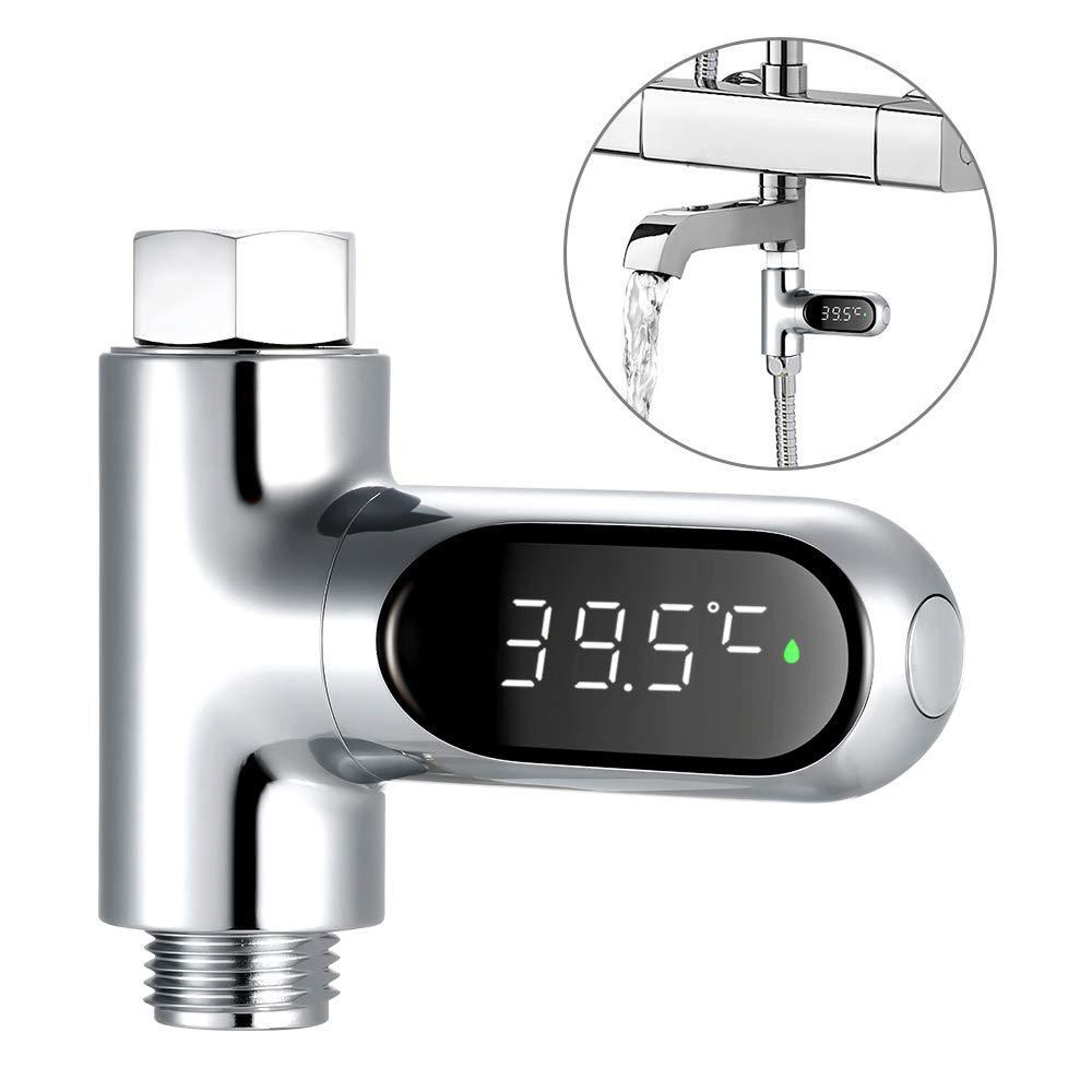 Smart LED Shower Thermometer with Digital Water Temperature Display & Battery Free Hydropower – view 10