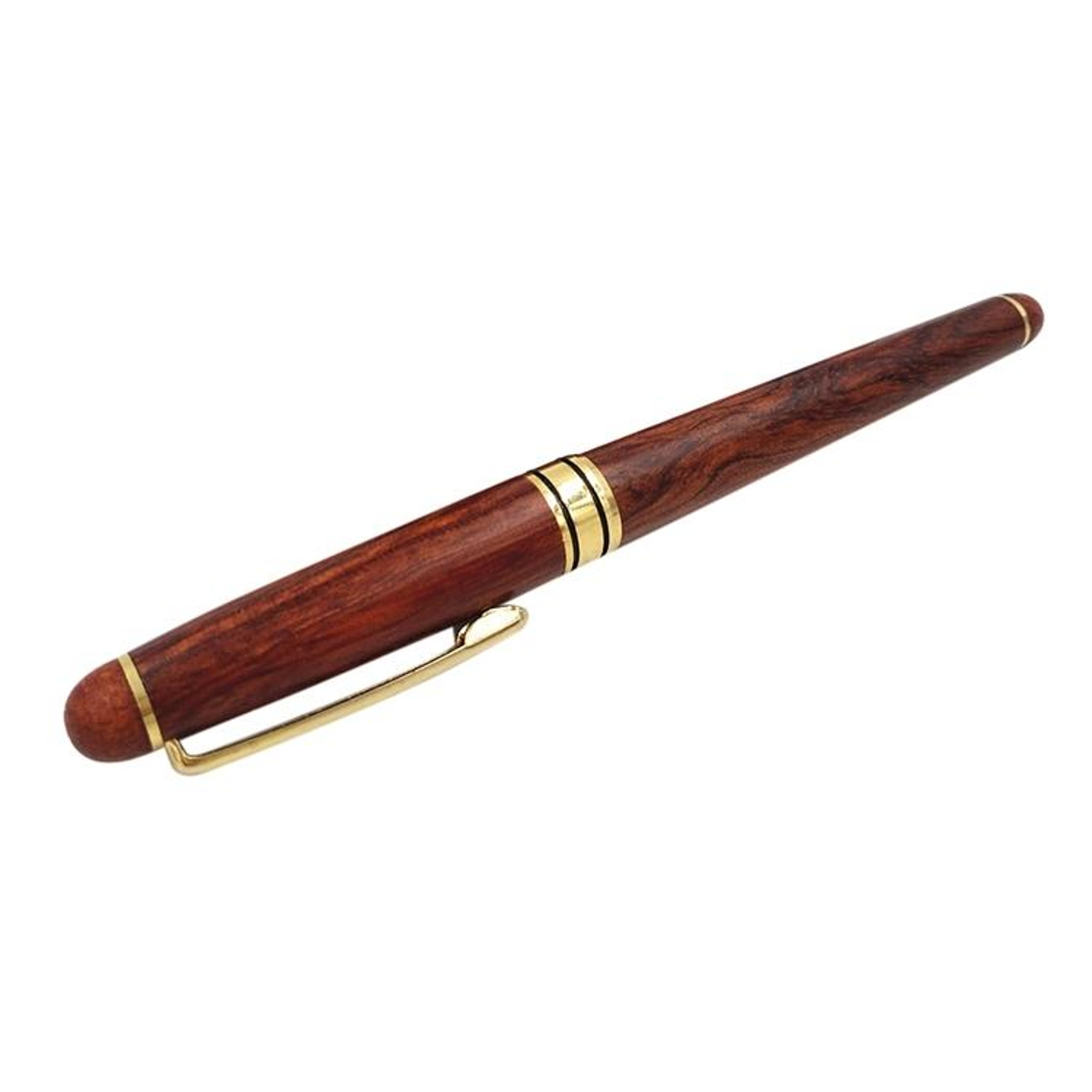Premium Wooden Fountain Pen with Transparent Piston and Fine Nib – view 2
