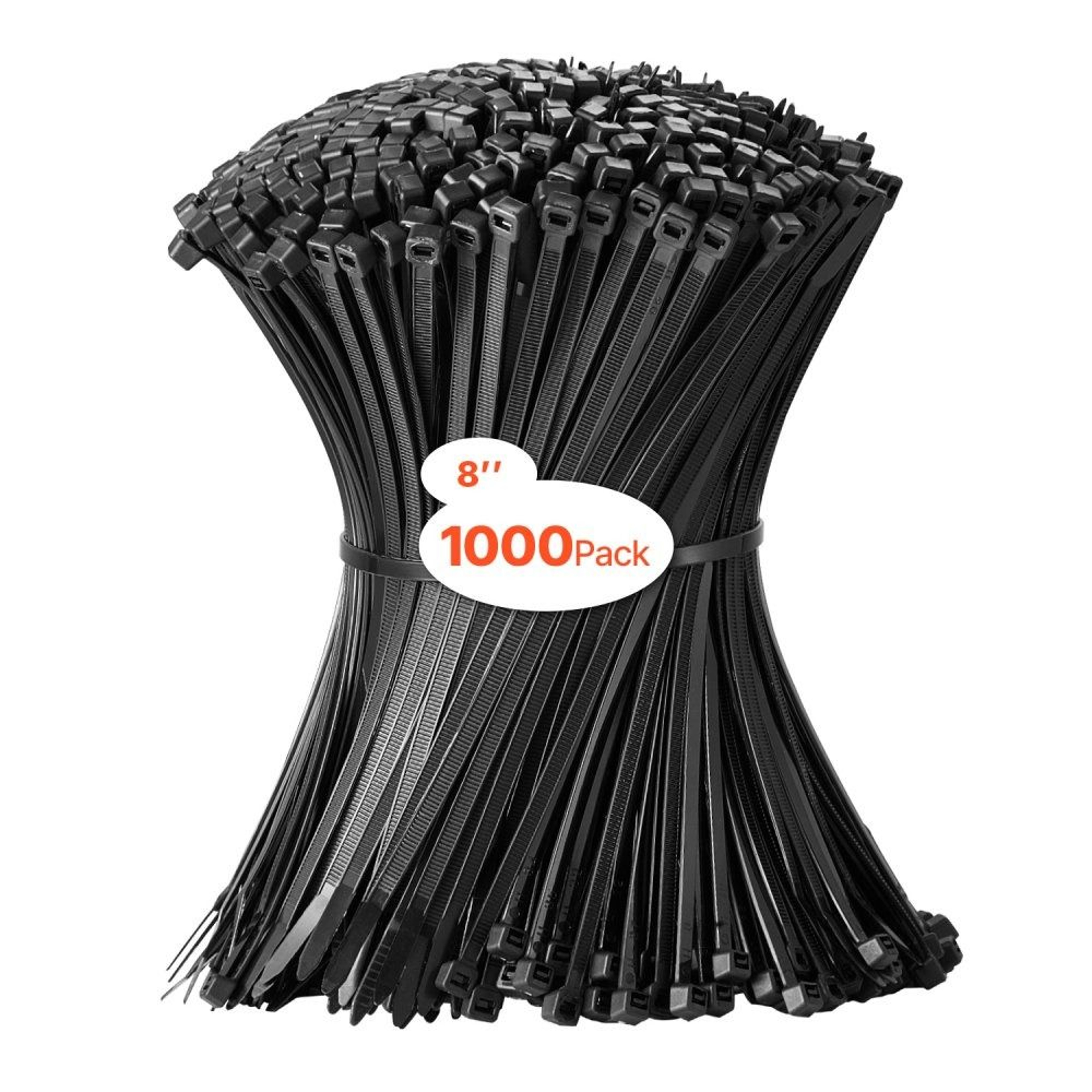1000 Pack Heavy Duty Cable Zip Ties 8 Inch SelfLocking Nylon Ties 45 Lb Strength 7