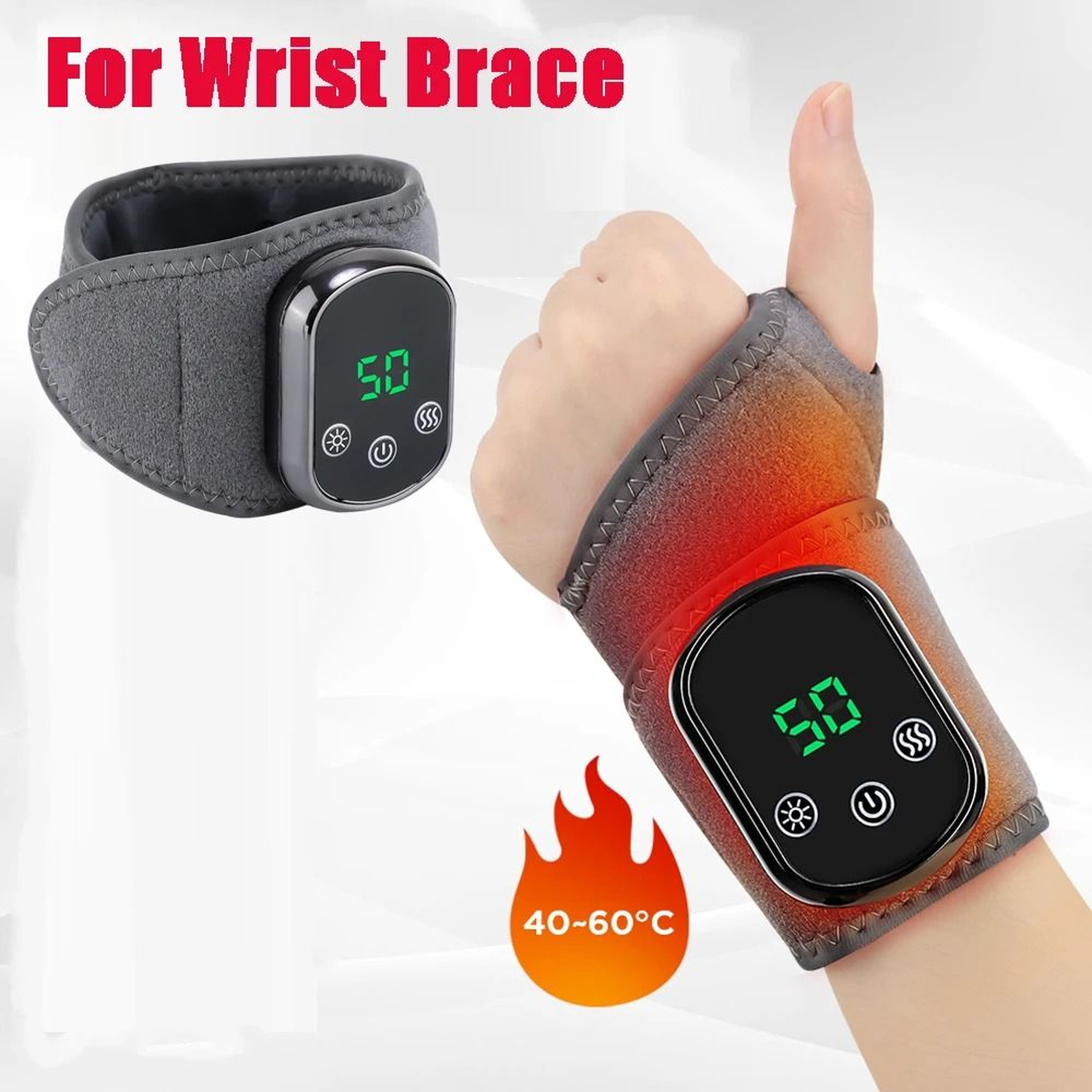 Adjustable Heated Wrist Brace With Vibration Massage And Hot Compress Therapy 7