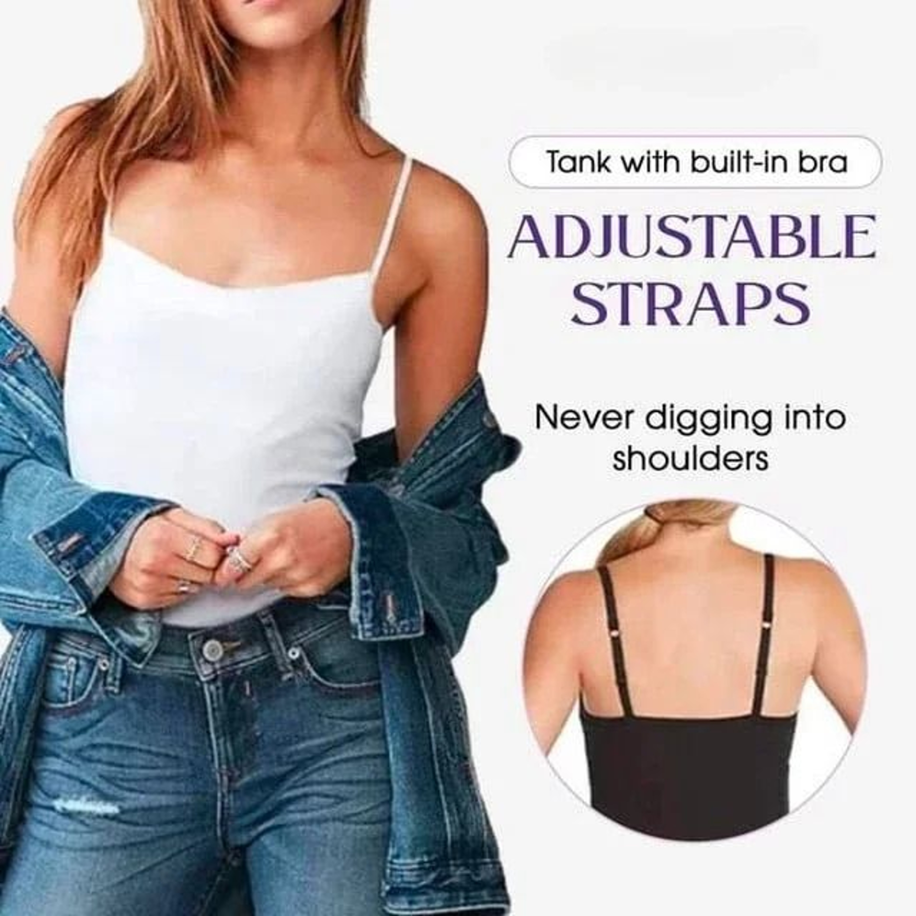 Padded Cami Top With BuiltIn Bra For Comfort And Everyday Wear 1
