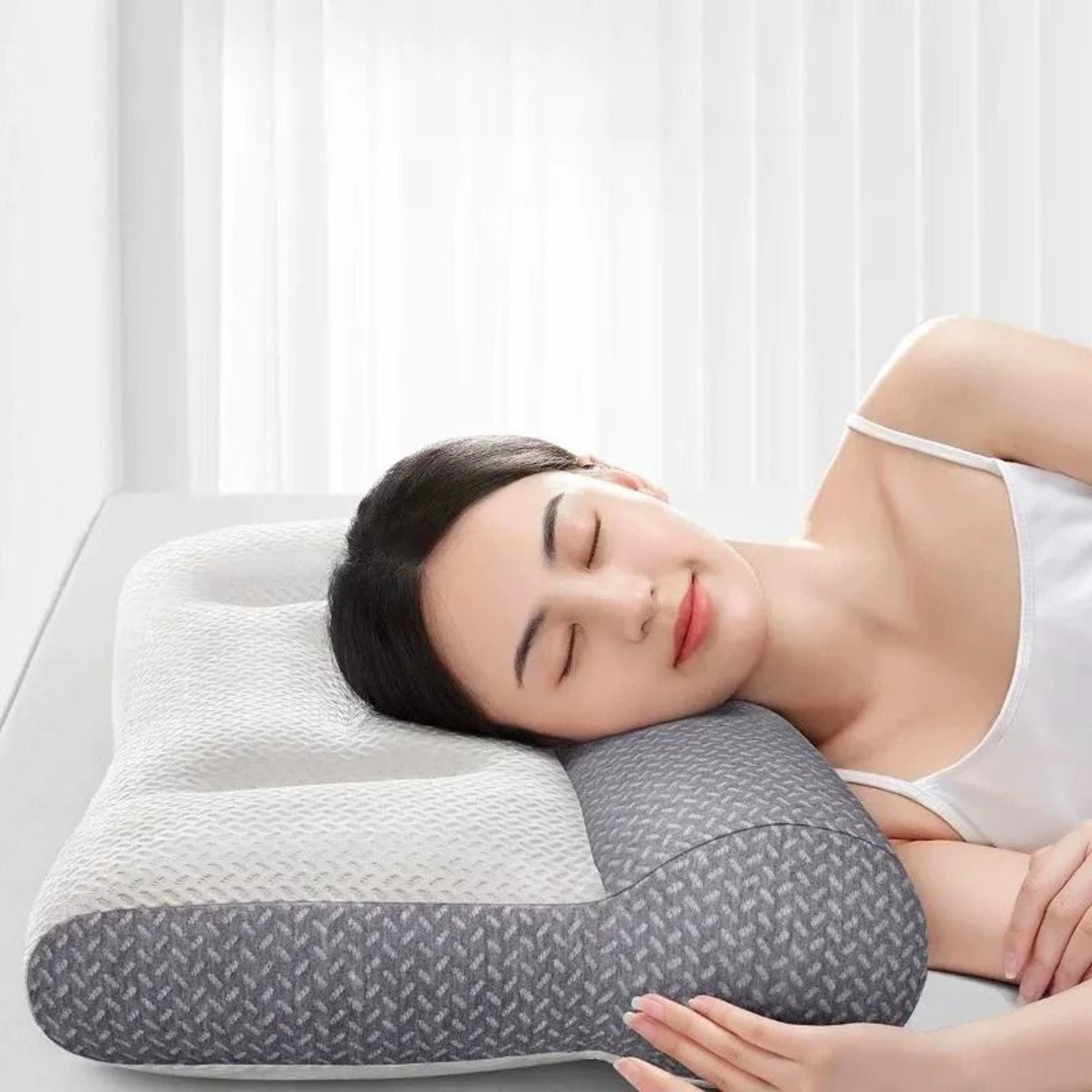 Orthopedic Cervical Pillow For Neck Support And Sleep Aid With Zoned Traction And Soy Fiber Core 5