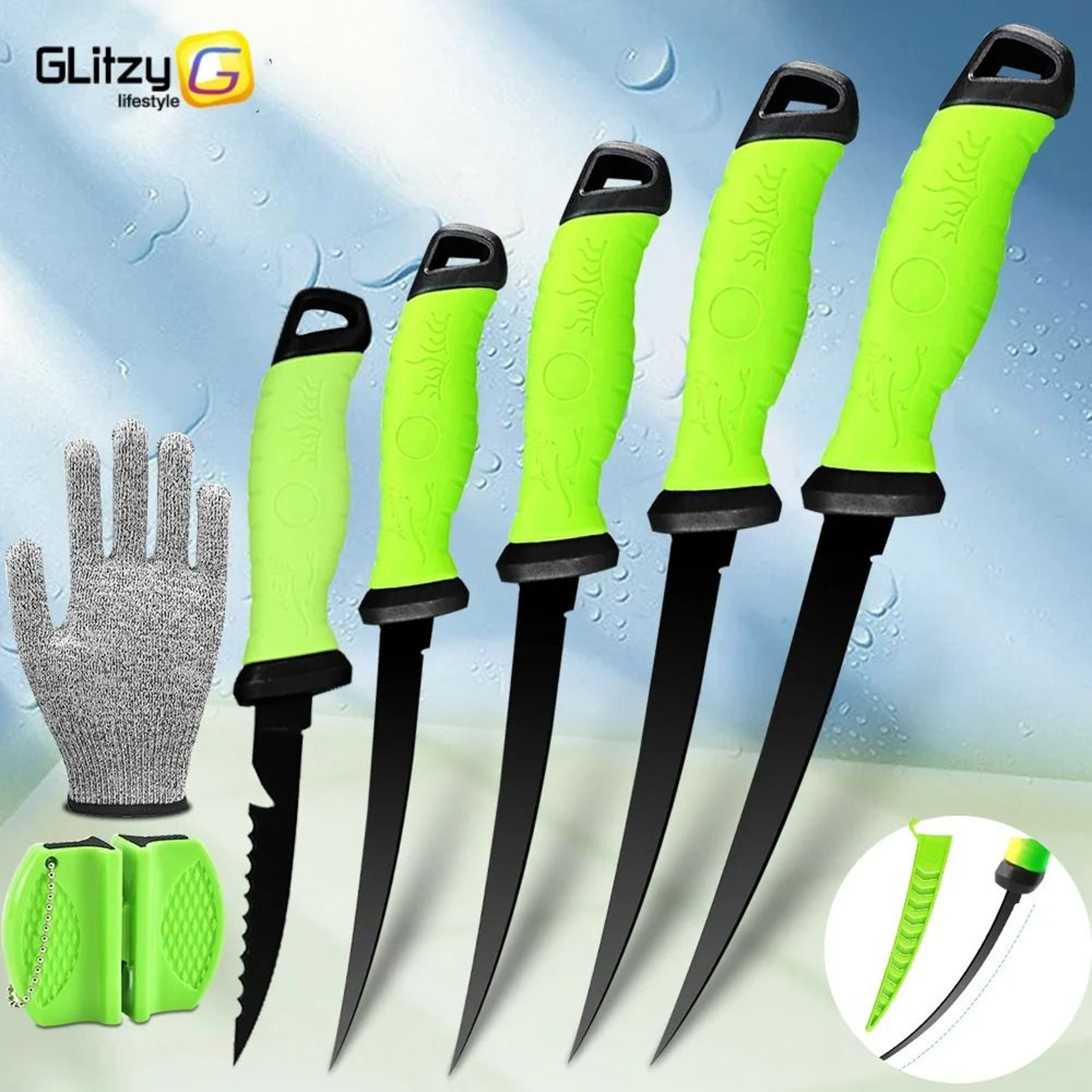 Stainless Steel Fishing Fillet Knife With Sheath For Boning Slicing And Sashimi 0