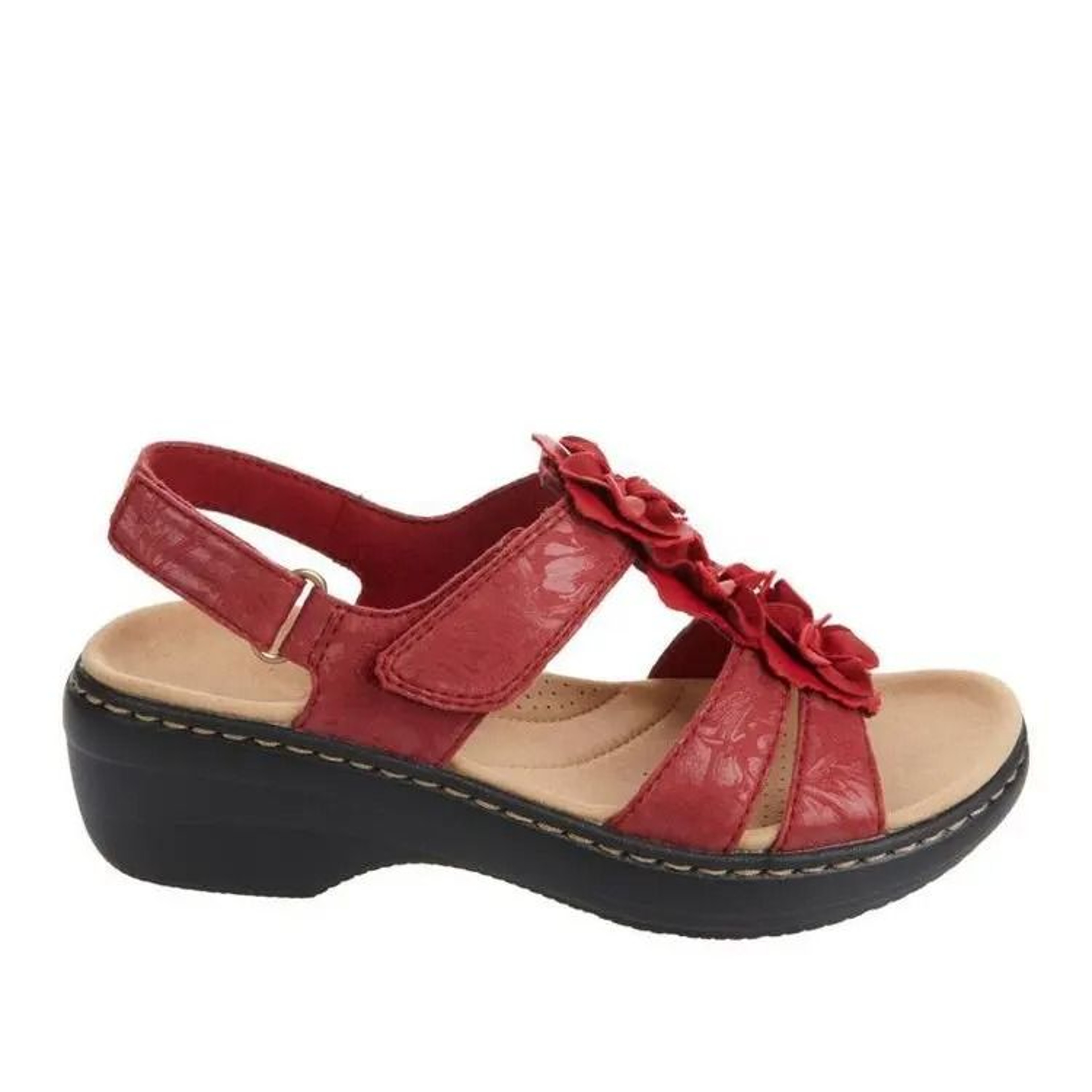 Womens Summer Wedge Sandals With Flower Detail And Orthopedic Sole 6