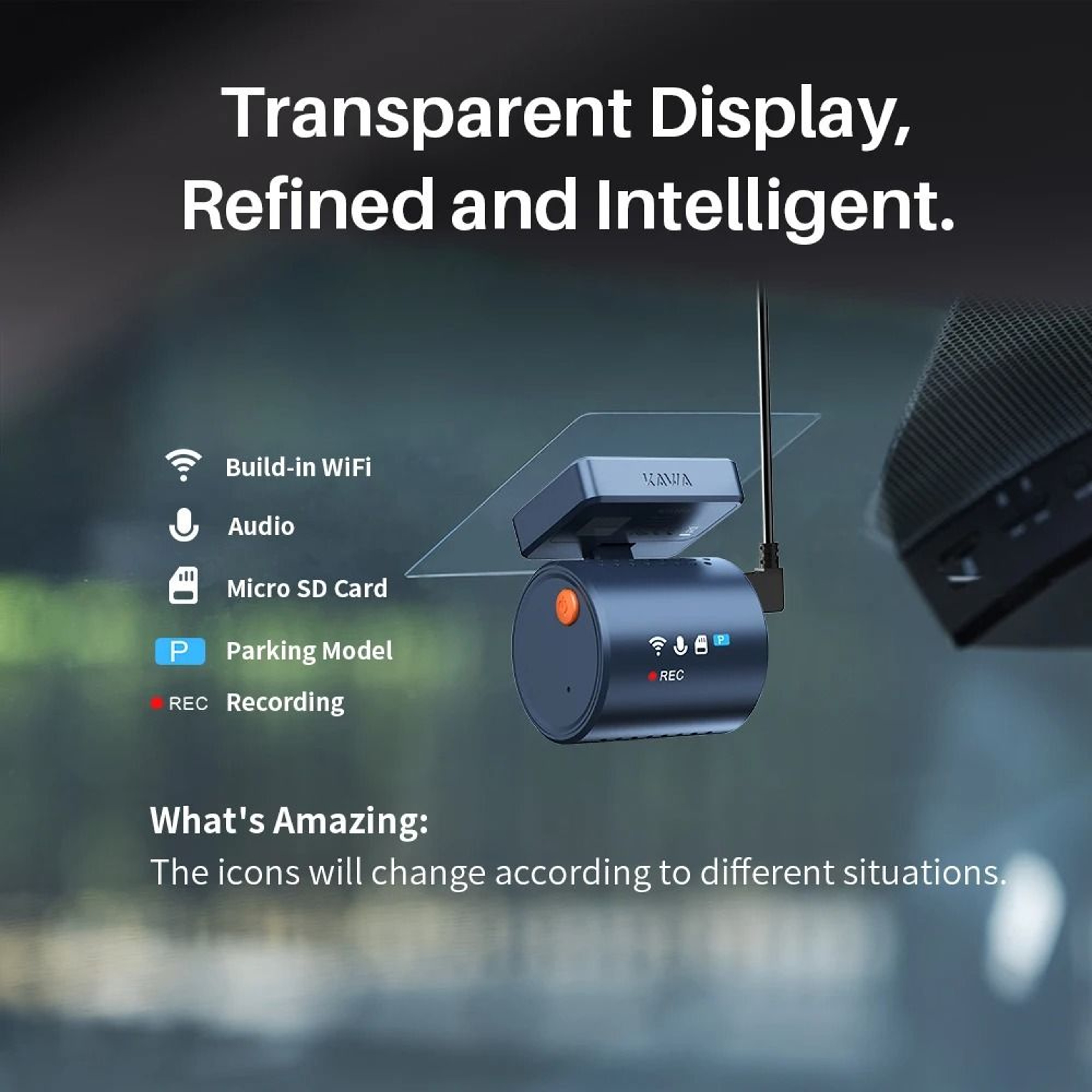 Mini Smart Dash Cam With 2K Resolution WiFi App And Voice Control For 24 Hour Car Security 1