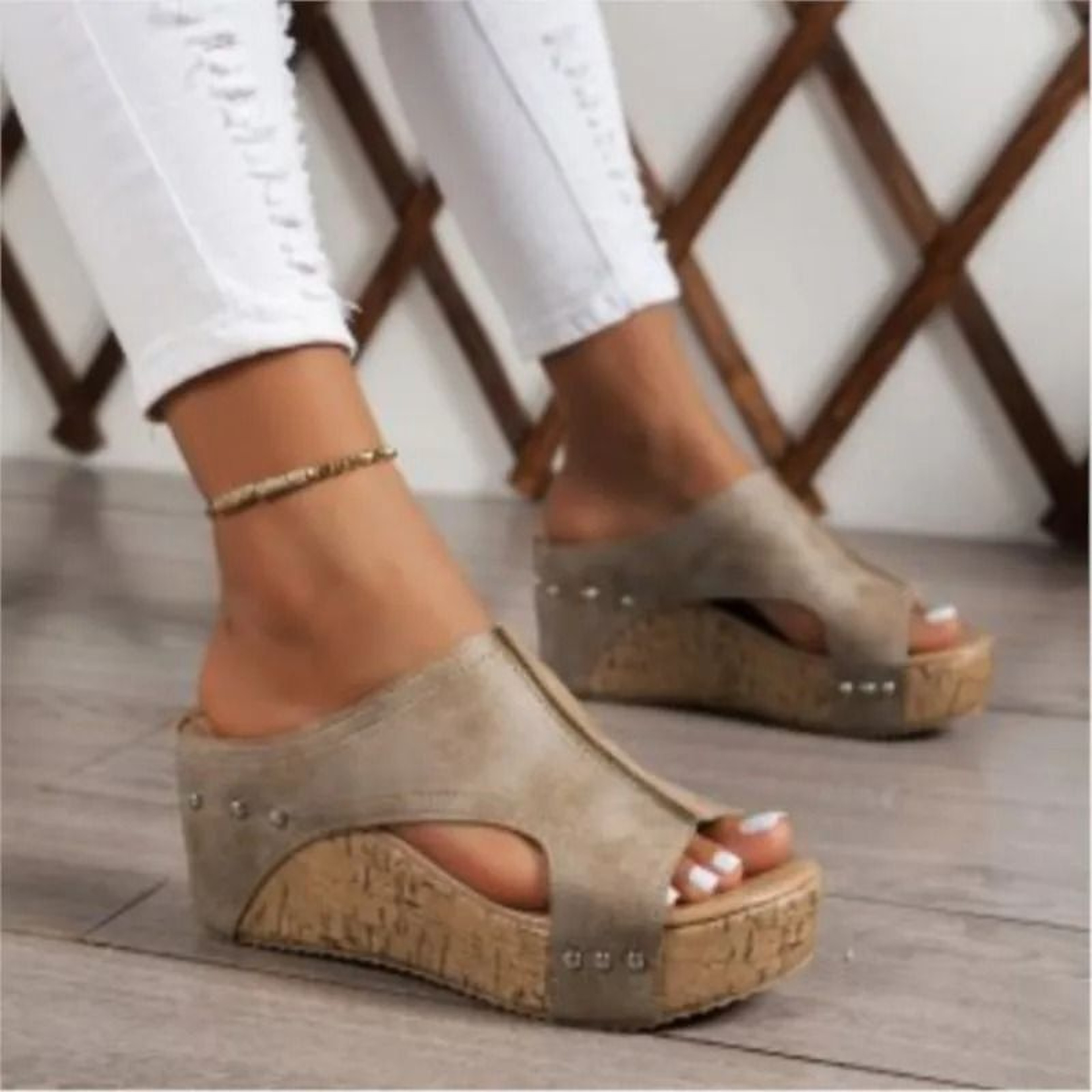 Womens Summer Wedge Sandals With Elegant Slip On Design 8
