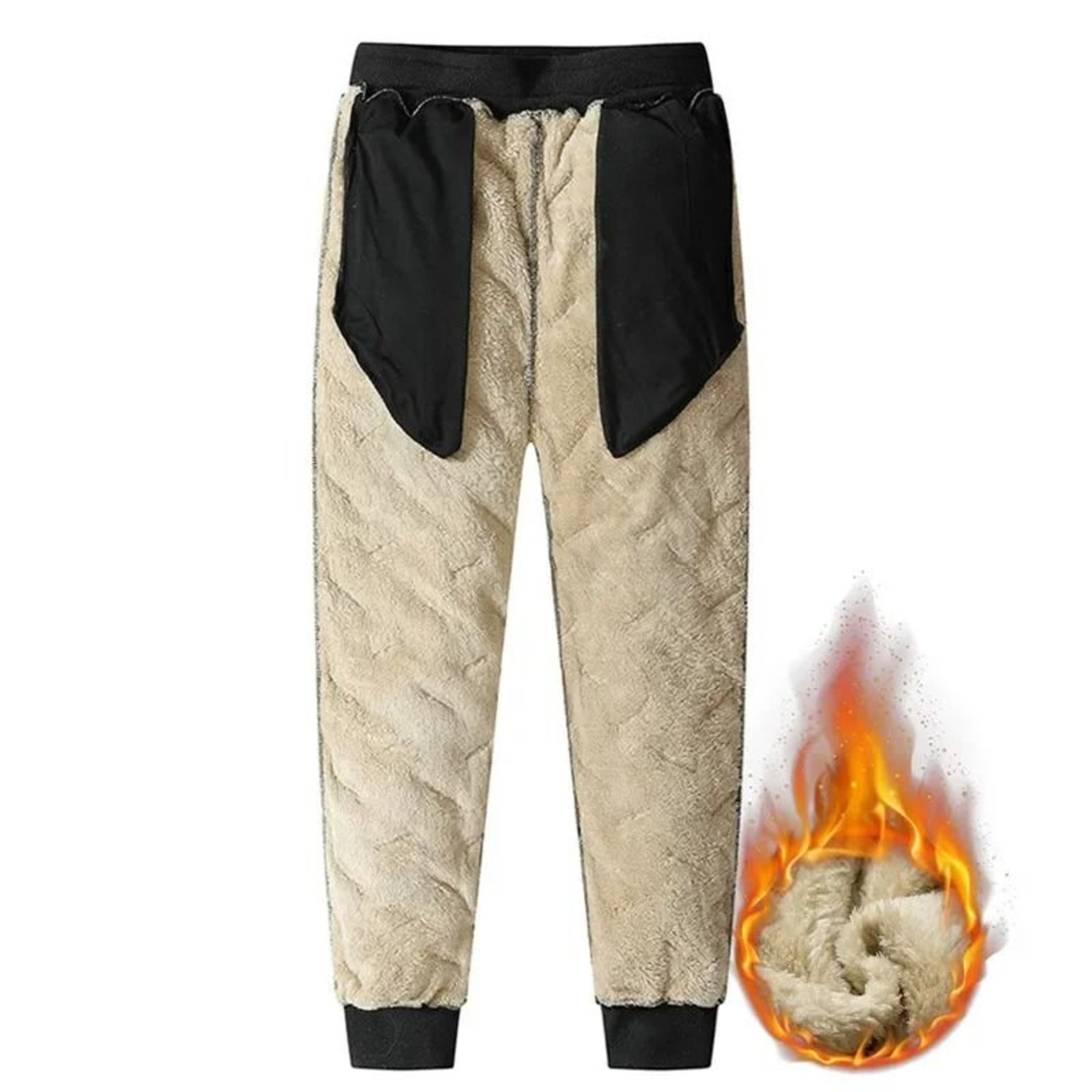 Mens Waterproof Thermal Fleece Sweatpants With Lambs Wool Lining For Winter 0