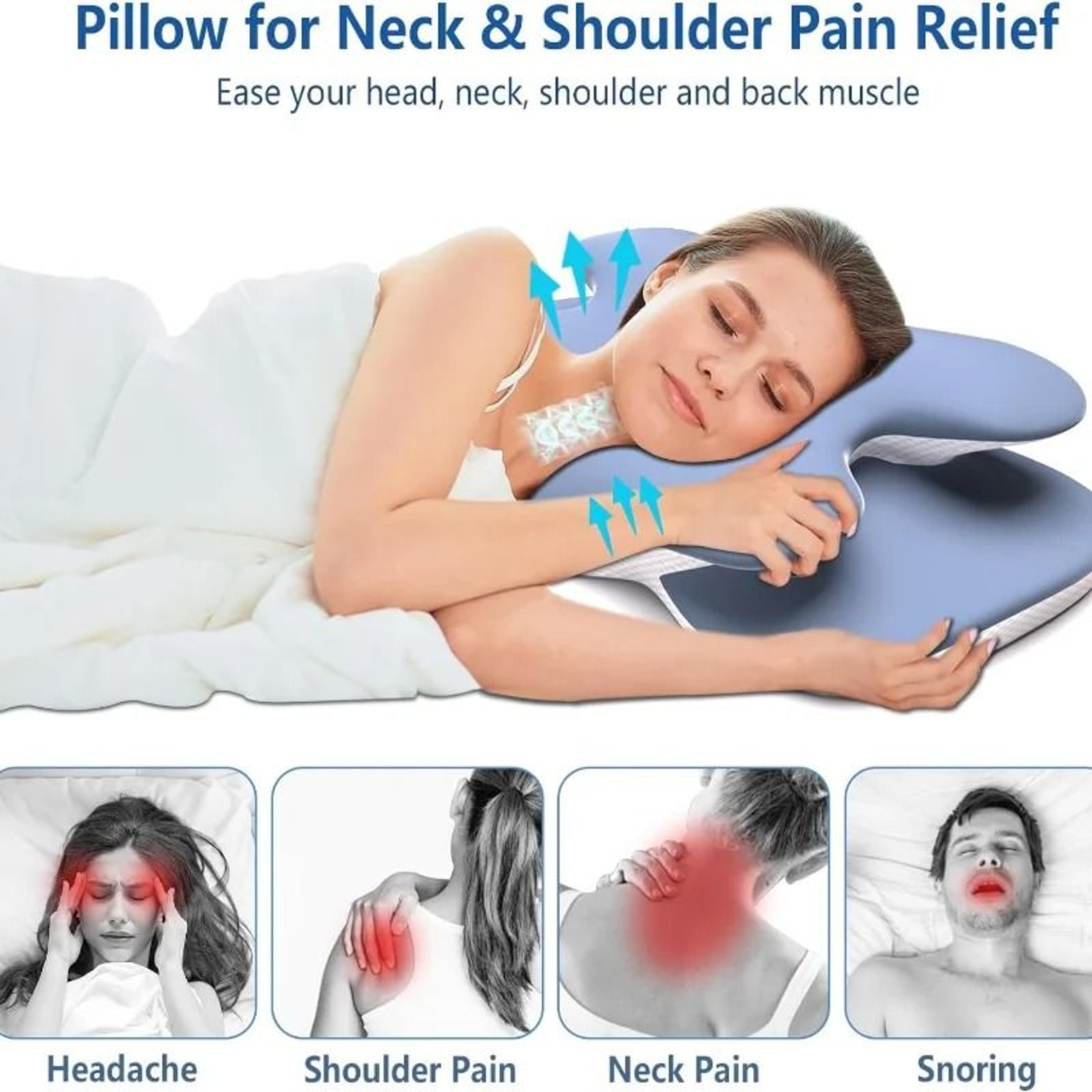 Ergonomic Memory Foam Cervical Pillow With Ice Silk Cover For Neck Pain Relief 1