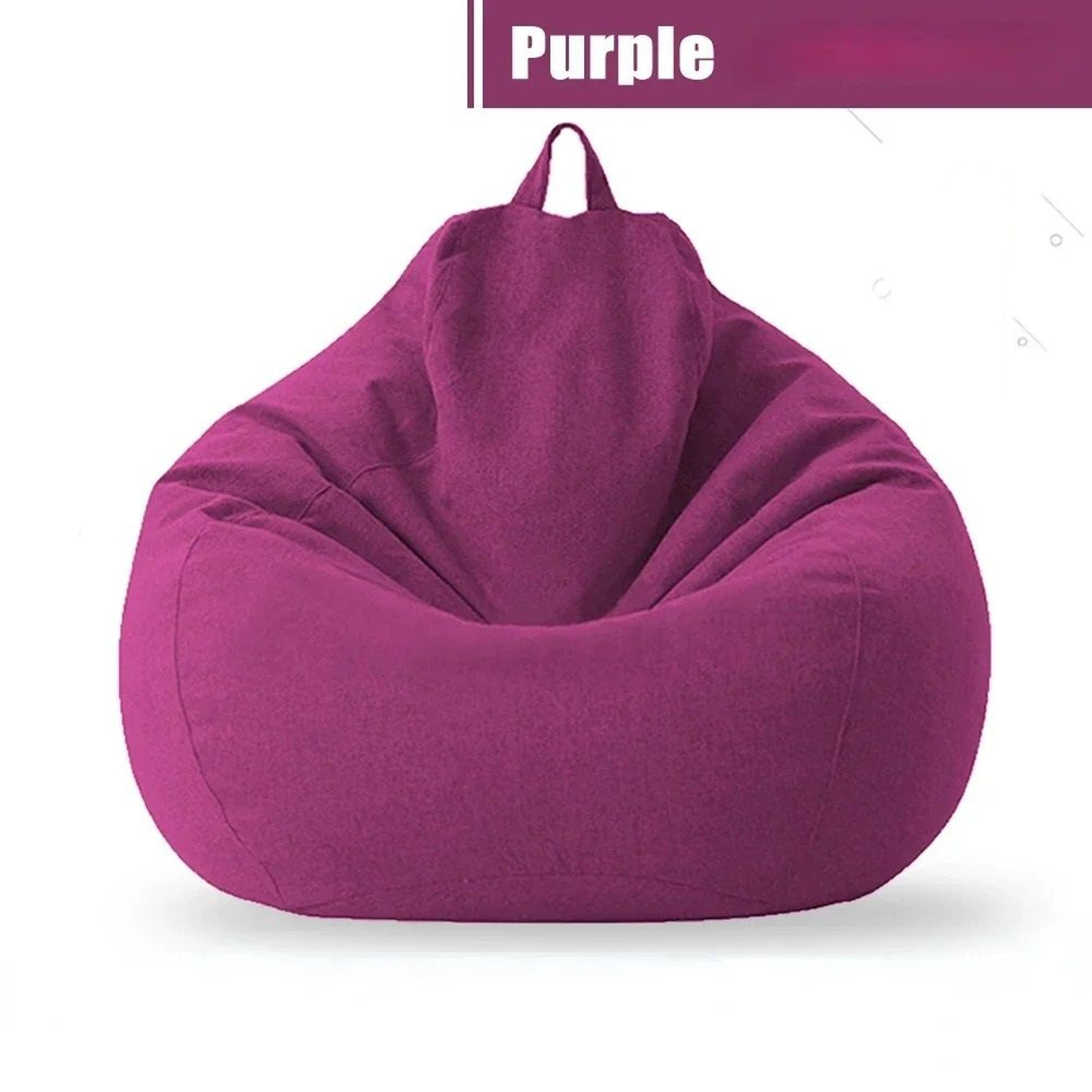 Cotton Linen Bean Bag Chair Cover Unfilled Pouf Ottoman Floor Lounger 11